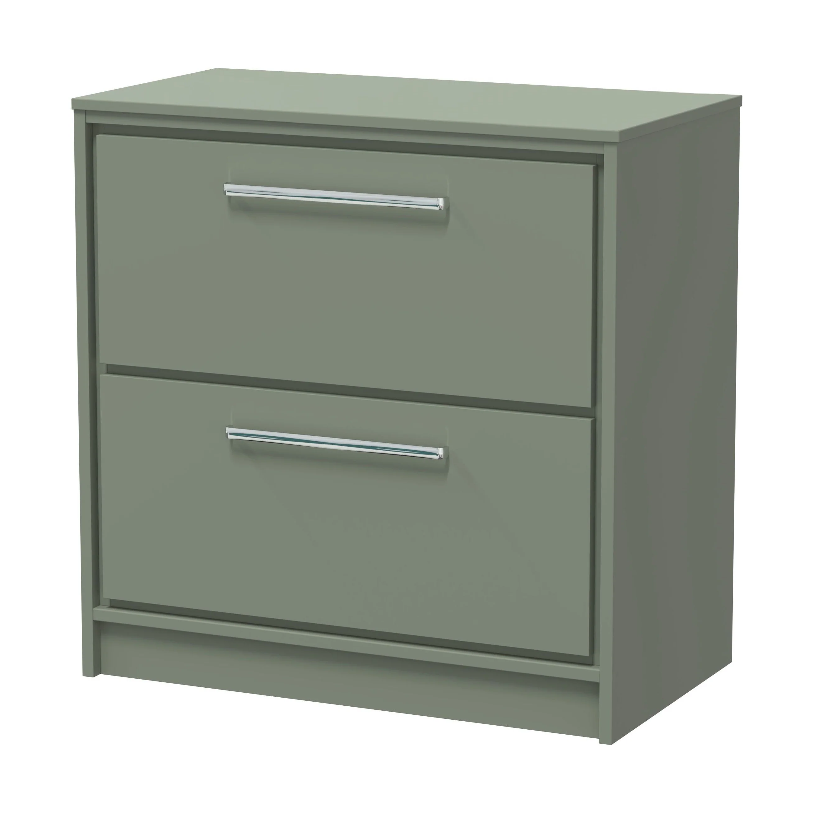 Balterley 800mm Framed Design Floor Standing 2 Drawer Vanity with Worktop - Fern Green - Image 2