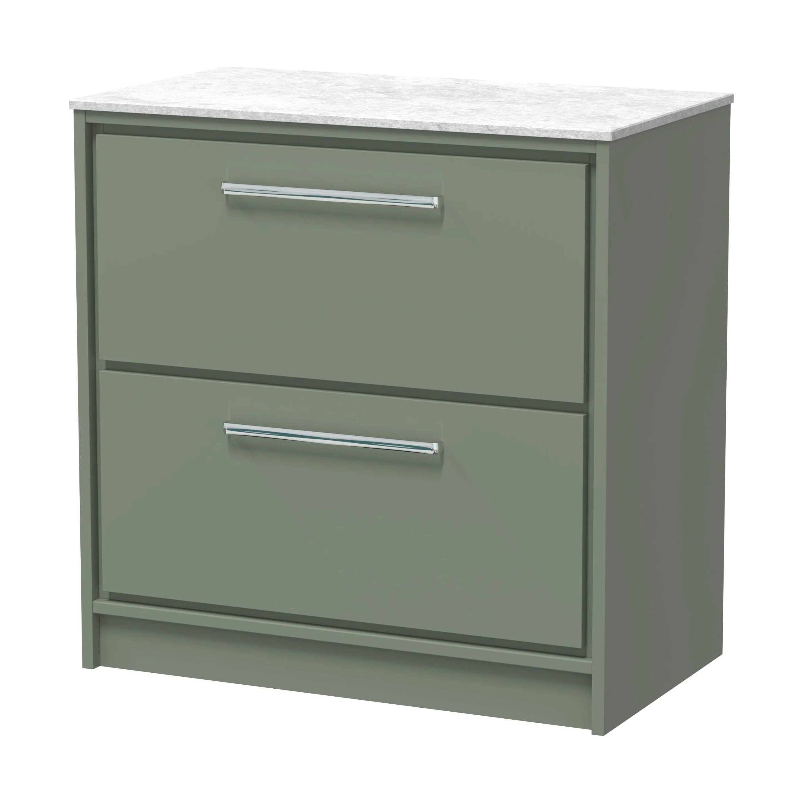 Balterley 800mm Framed Design Floor Standing 2 Drawer Vanity with Marble Worktop - Fern Green