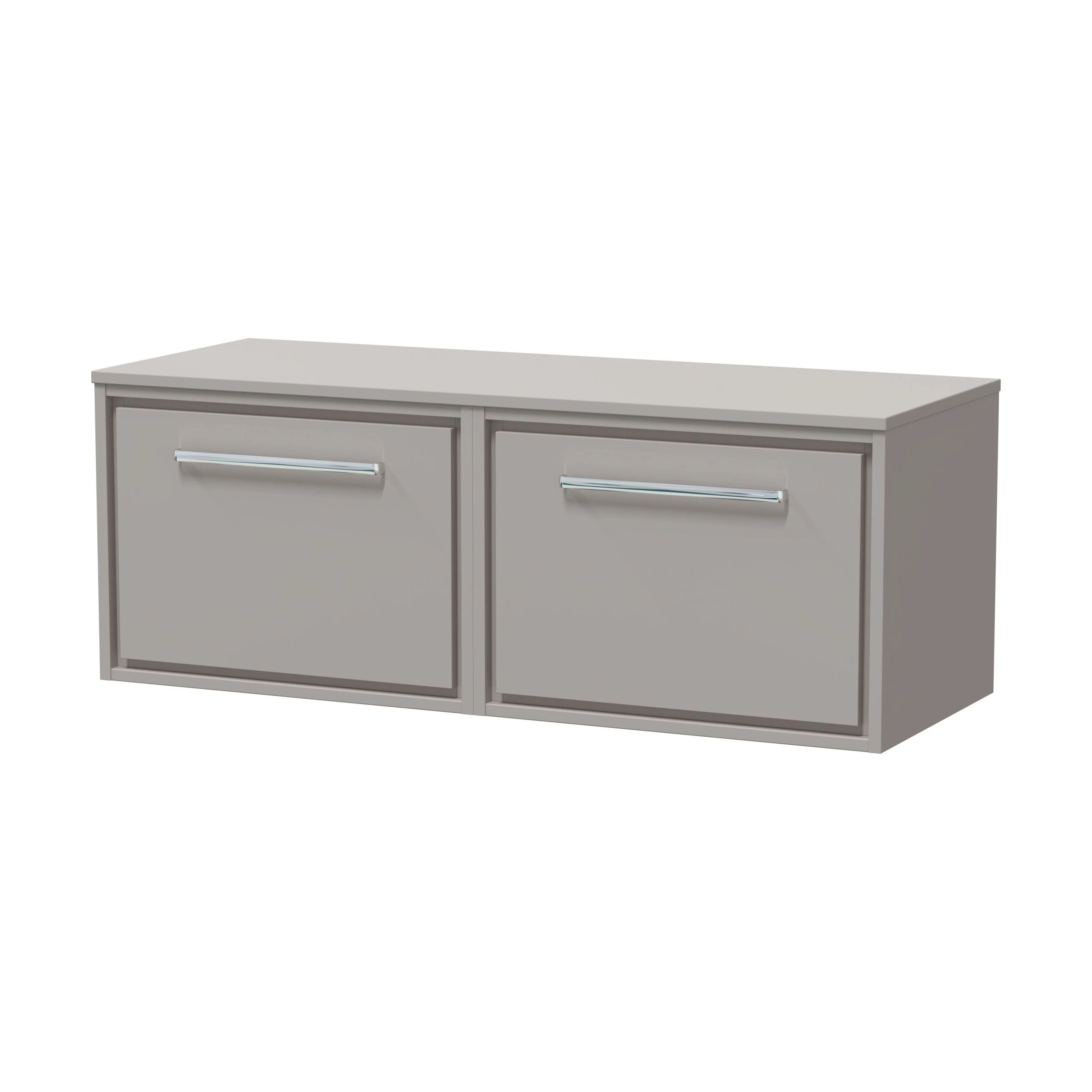 Balterley 1200mm Framed Design Wall Hung Single Drawer Vanity with Worktop - Pebble Grey
