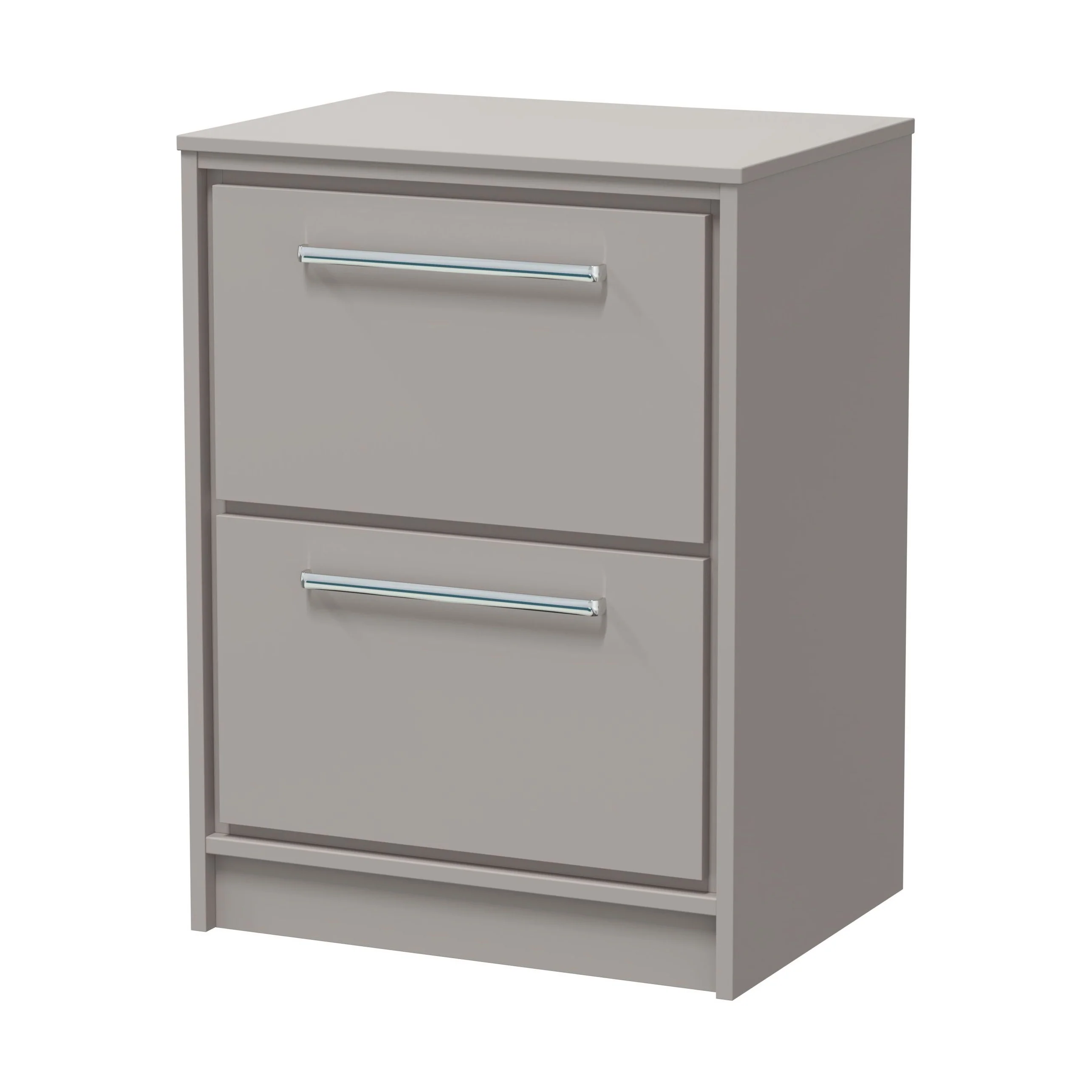 Balterley 600mm Framed Design Floor Standing 2 Drawer Vanity with Worktop - Pebble Grey - Image 2