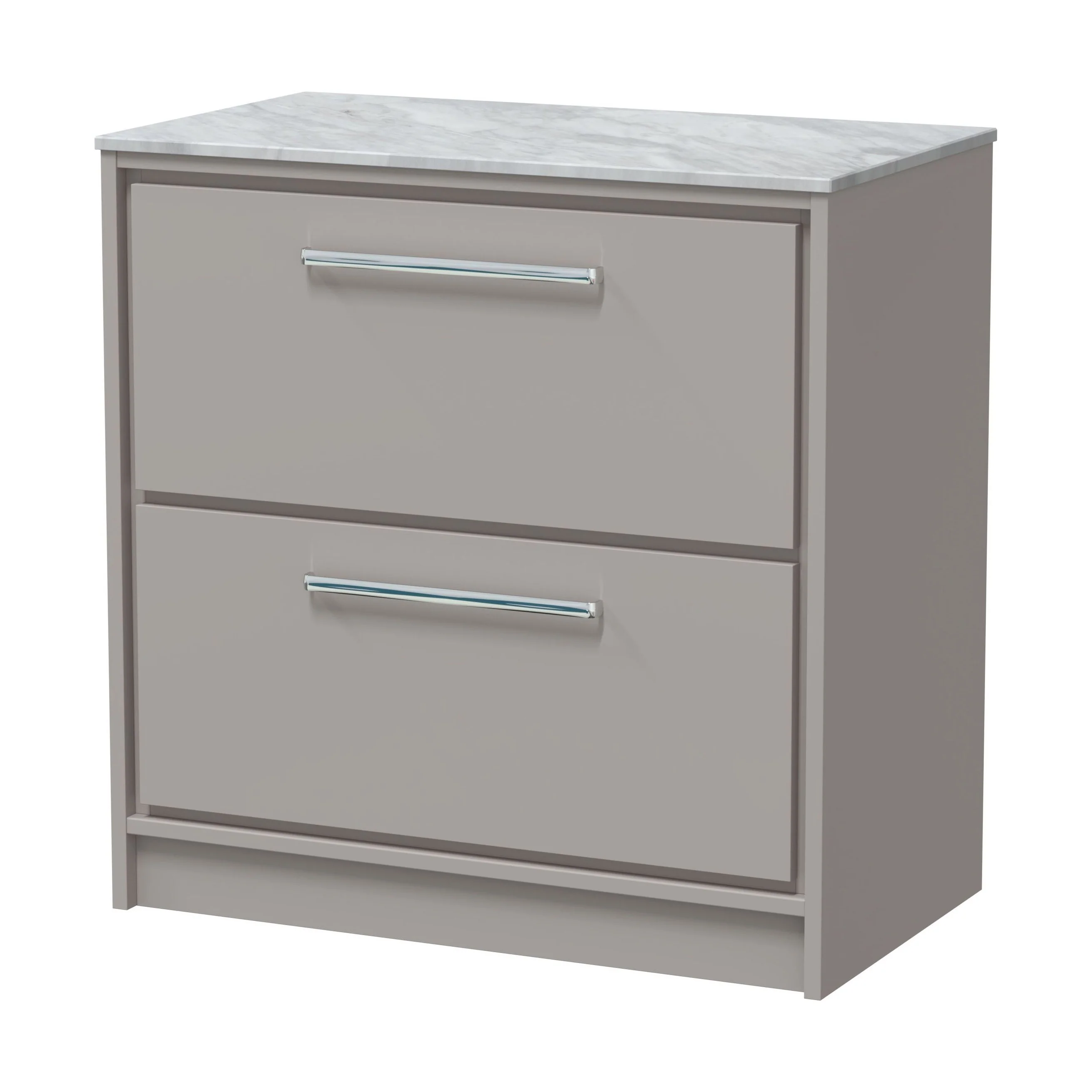 Balterley 800mm Framed Design Floor Standing 2 Drawer Vanity & Marble Worktop - Pebble Grey