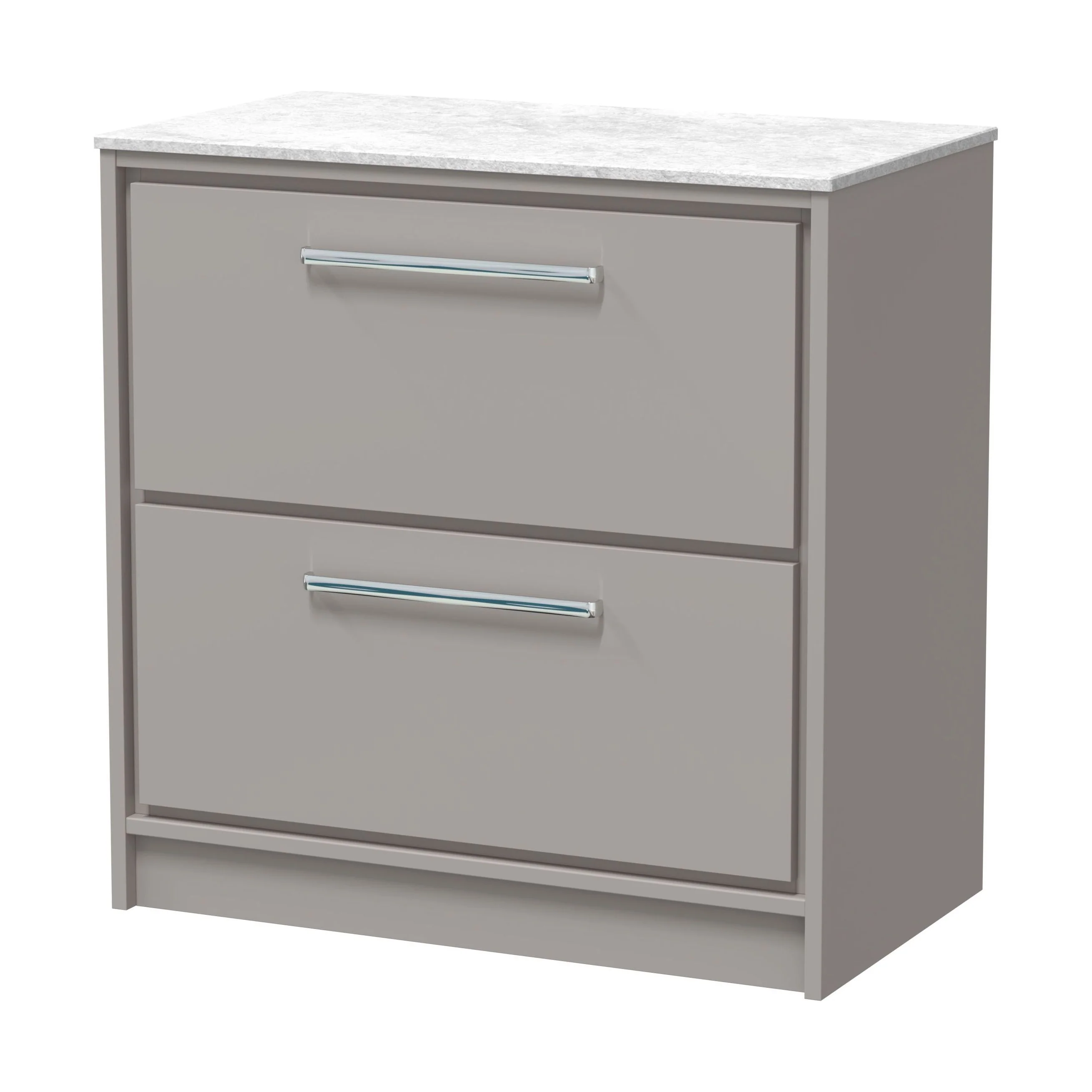 Balterley 800mm Framed Design Floor Standing 2 Drawer Vanity with Marble Worktop - Pebble Grey