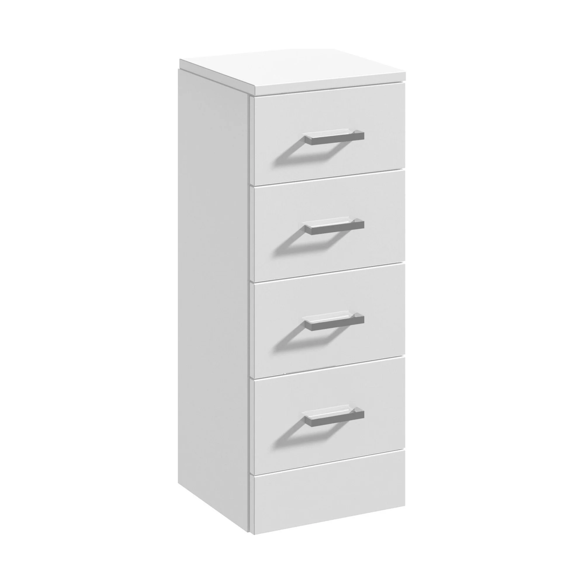 Slimline 4 Drawer Unit - 300mm - Gloss White - Image 2