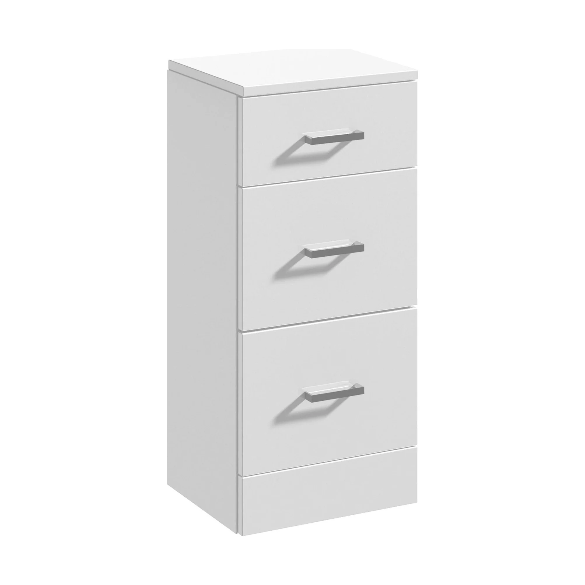 Slimline 3 Drawer Unit - 350mm - Gloss White