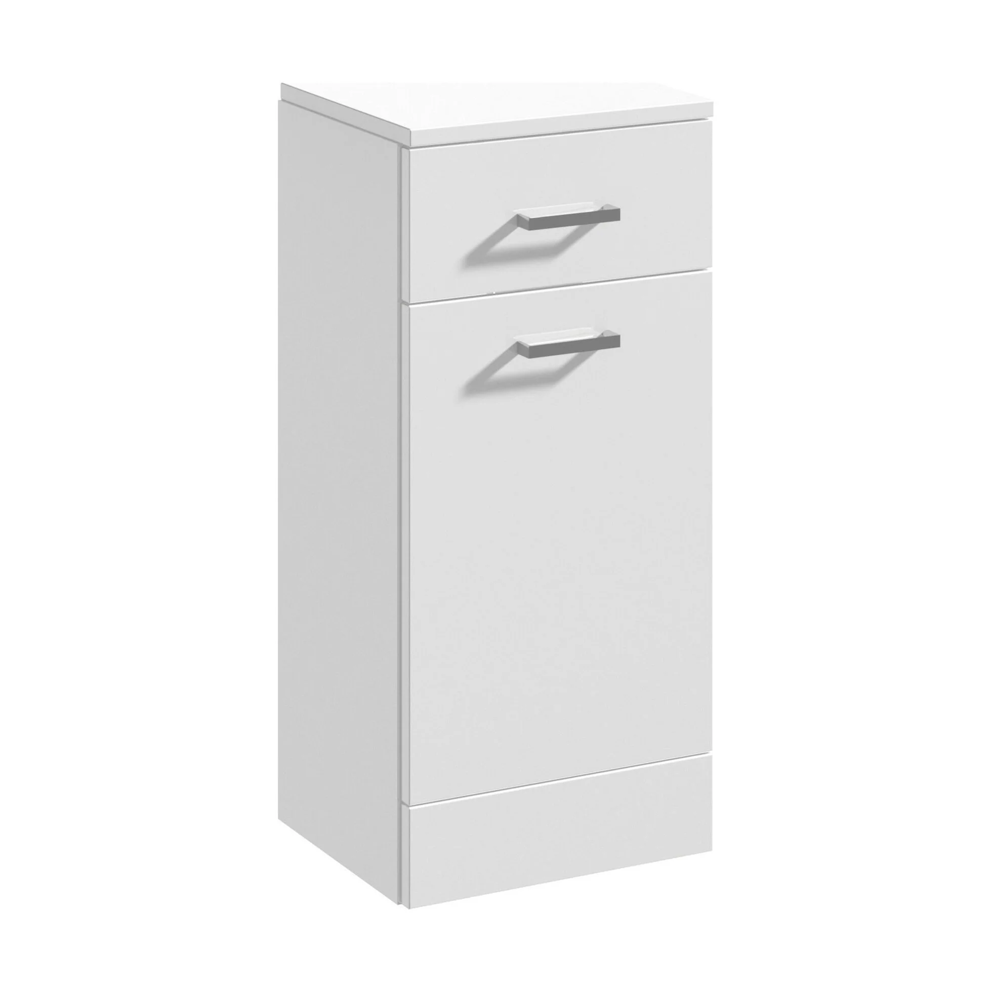 Slimline Floor Standing Laundry Basket - 350mm - Gloss White