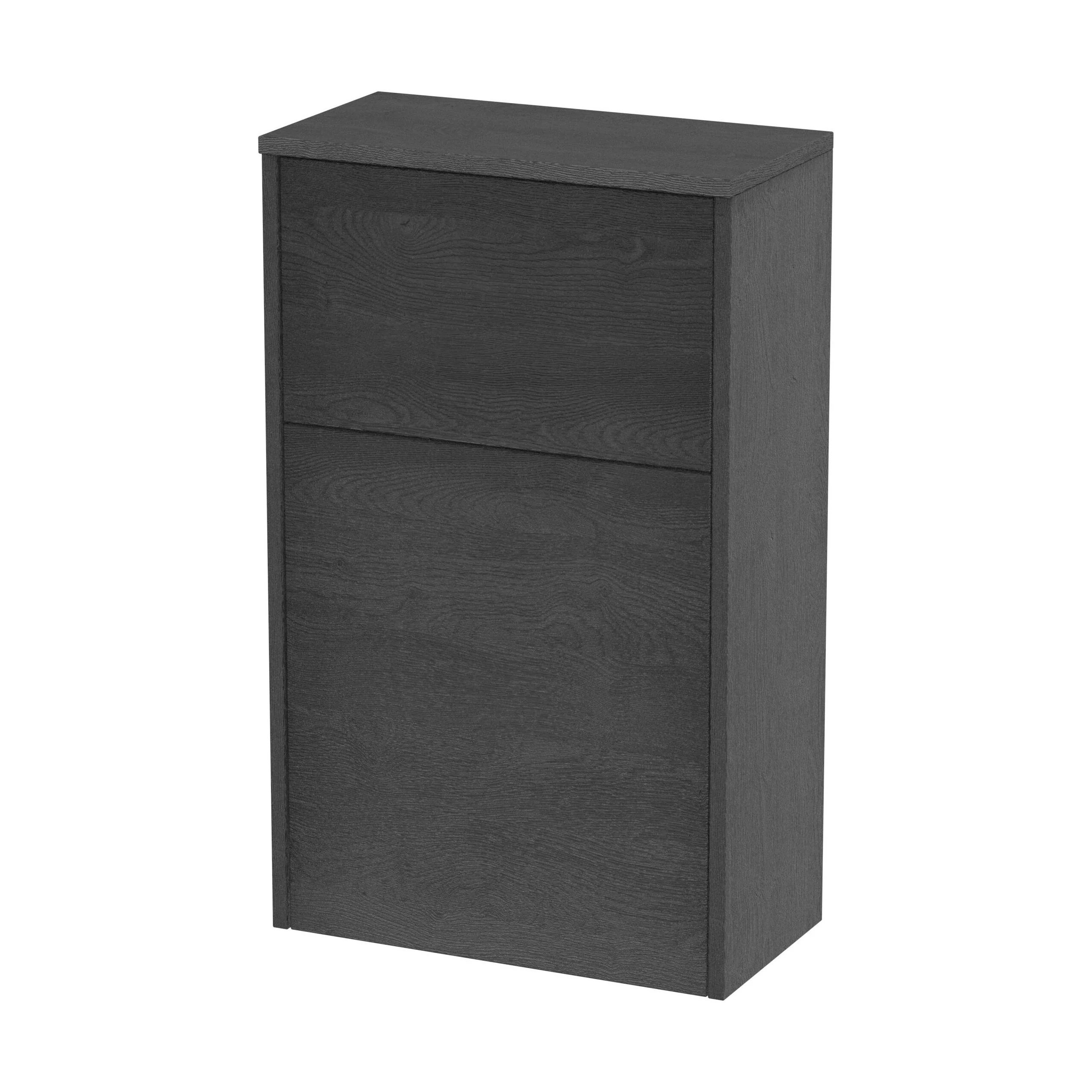 Floor Standing WC Toilet Unit (Pan & Cistern Not Included), 500mm - Woodgrain Graphite Grey