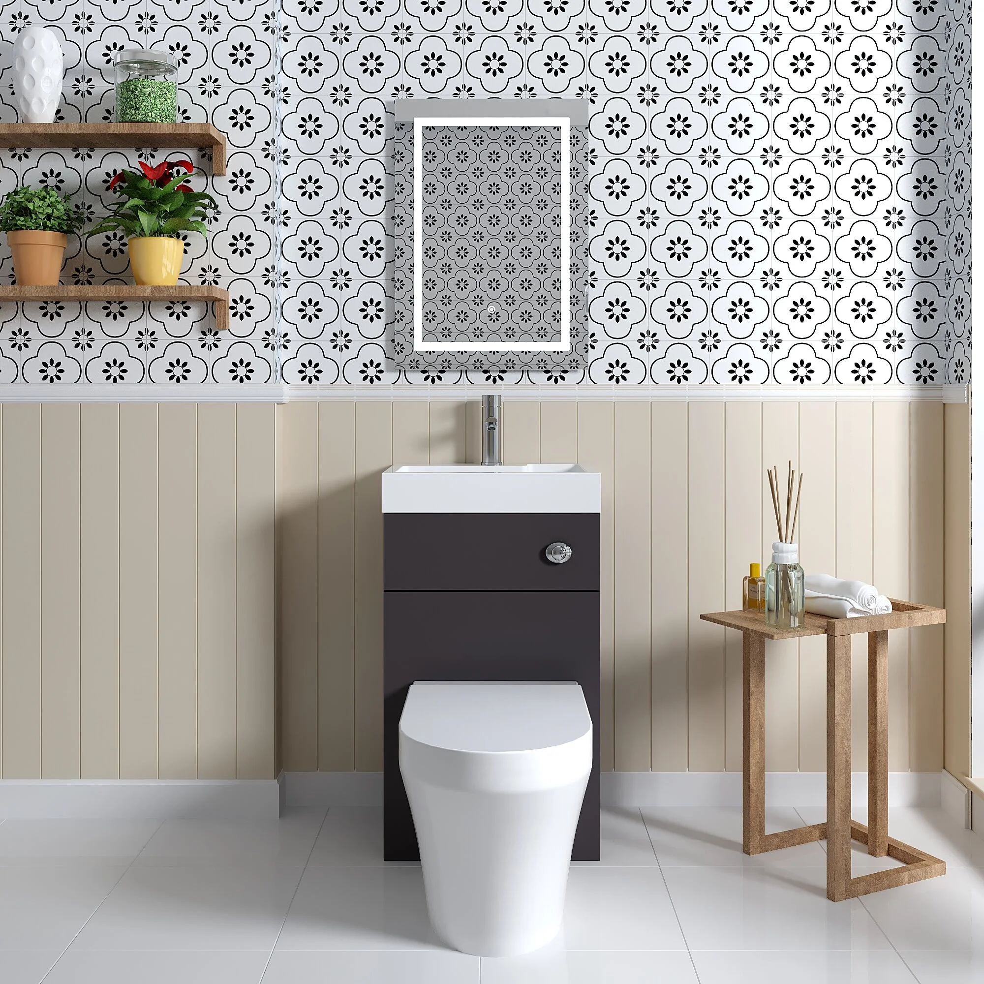 500mm Basin With WC Unit GLGREY - Image 2