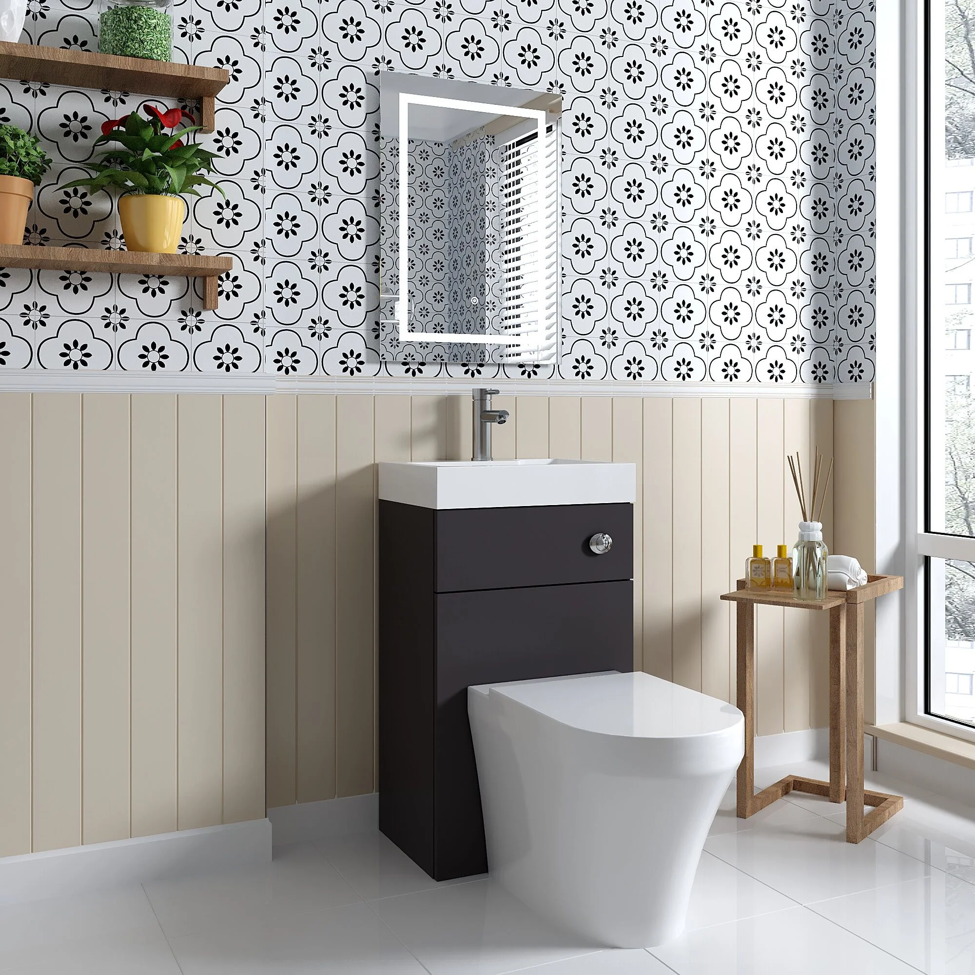 500mm Basin With WC Unit GLGREY - Image 4