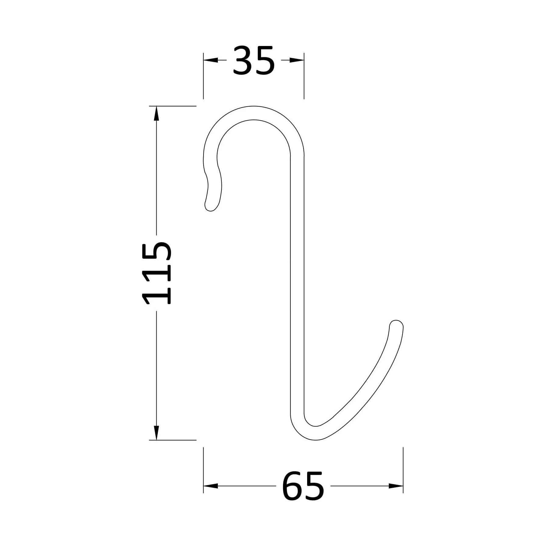 Heating Accessories Curved Robe Hook - Chrome - Image 2