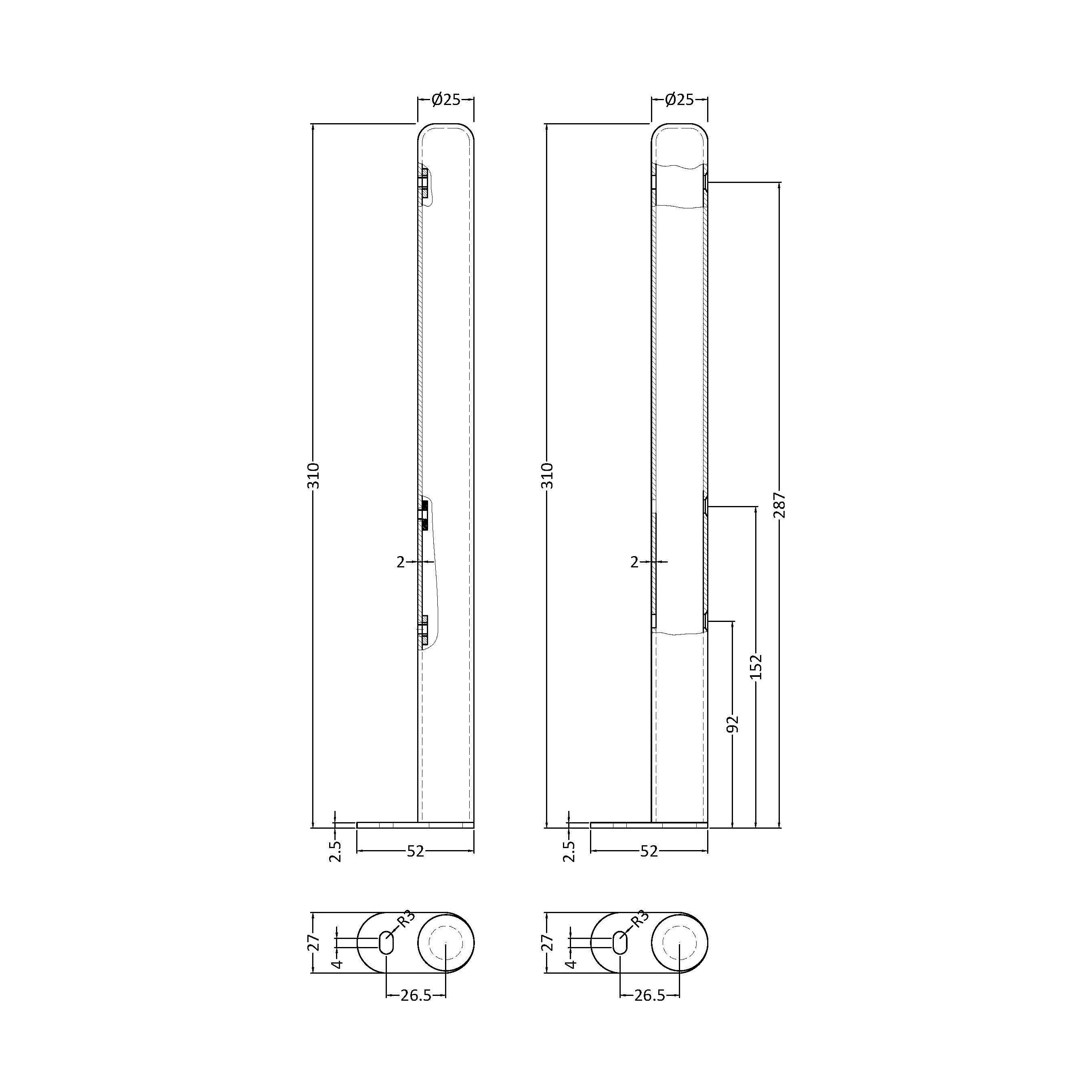 Floor Mounted Legs, High Gloss White - Image 2