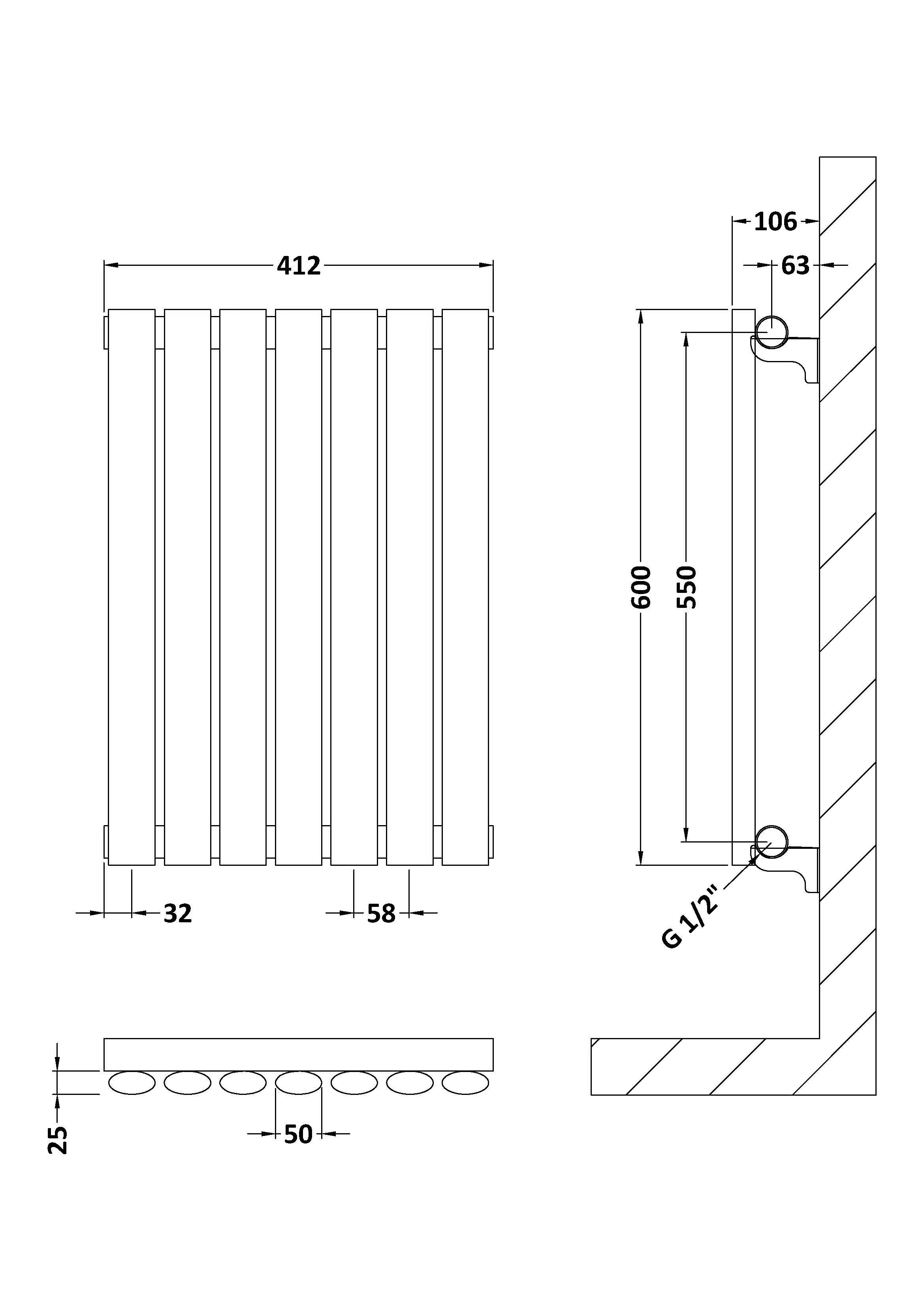 Pattingham Horizontal Single Panel Radiator, Choice of Size and Colour - Image 12