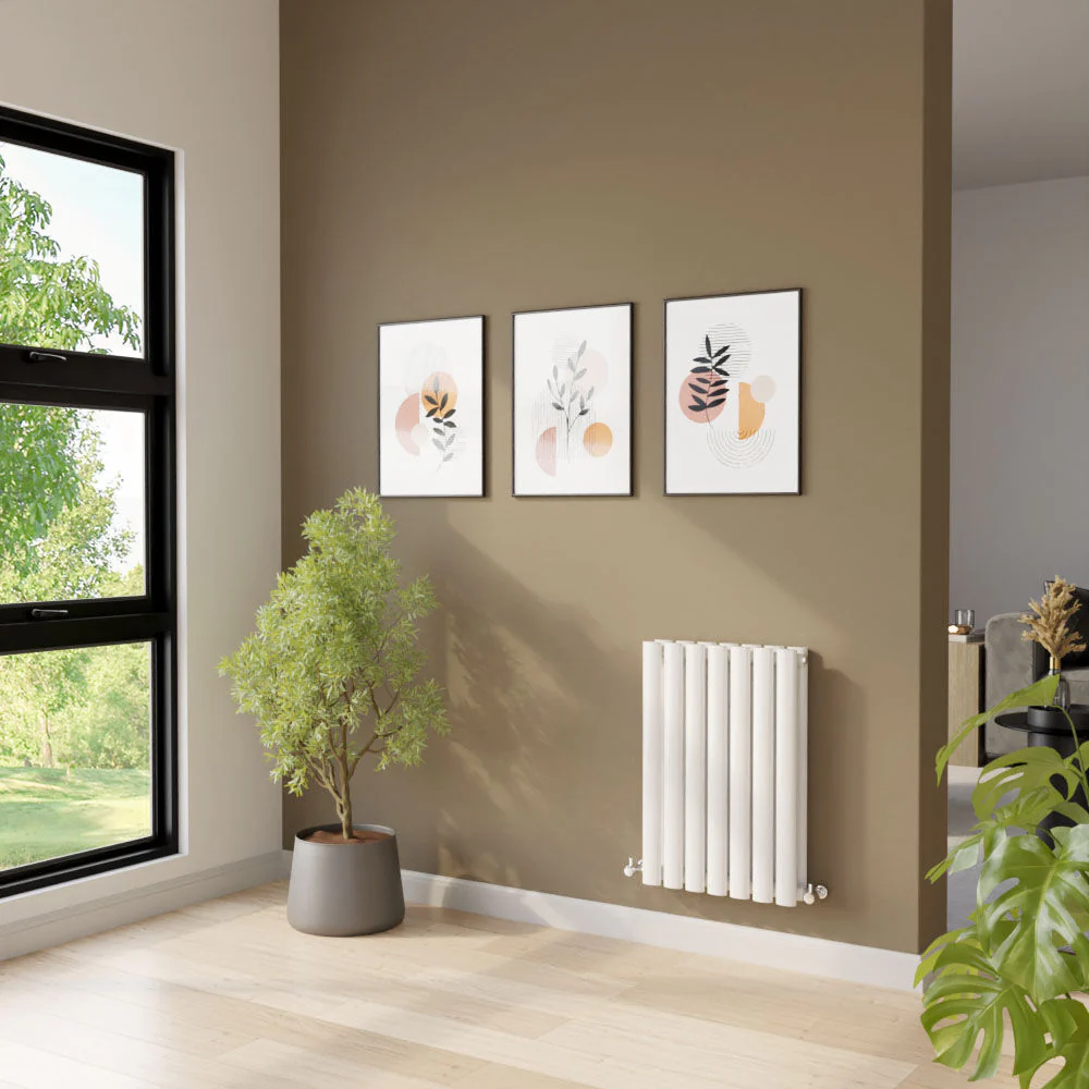 Balterley Embrace Horizontal Double Panel Radiator, 600mm x 412mm - Gloss White - Image 3