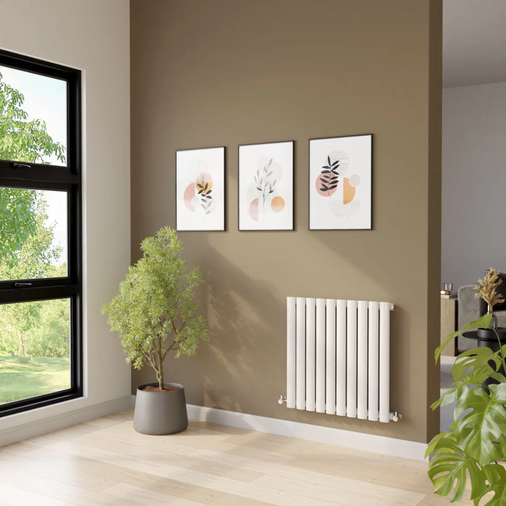 Balterley Embrace Horizontal Single Panel Radiator, 600mm x 586mm - Gloss White - Image 3