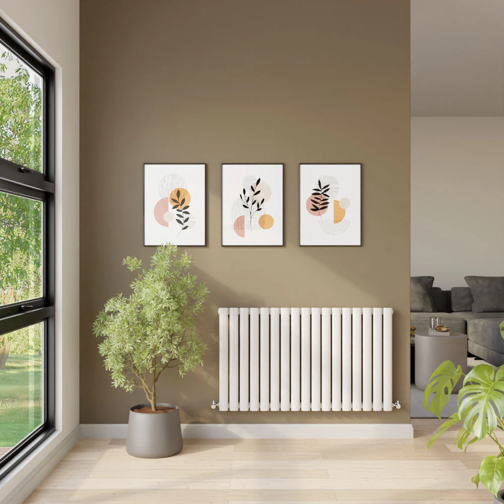 Balterley Embrace Horizontal Single Panel Radiator, 600mm x 992mm - Gloss White - Image 2