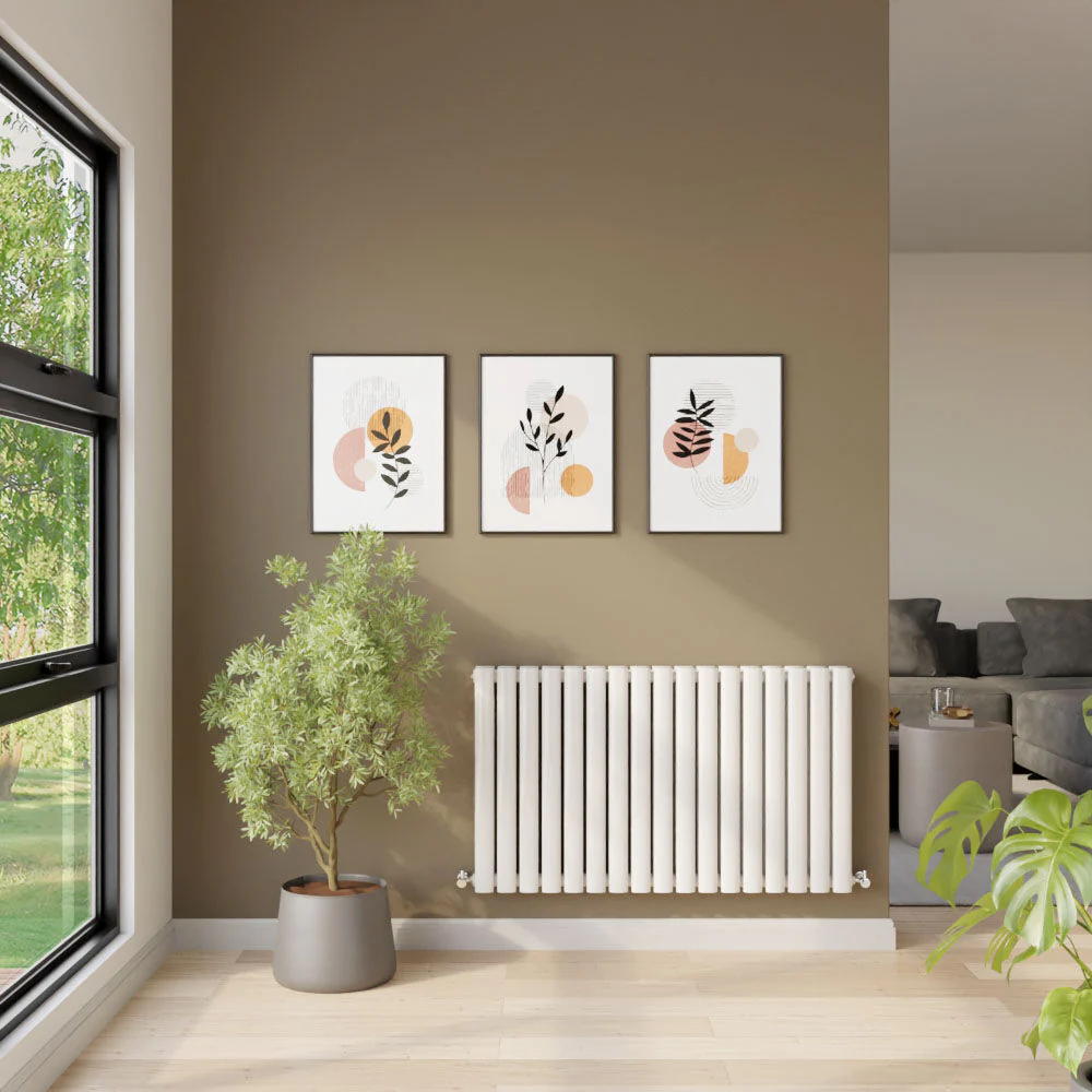 Balterley Embrace Horizontal Double Panel Radiator, 600mm x 992mm - Gloss White - Image 2