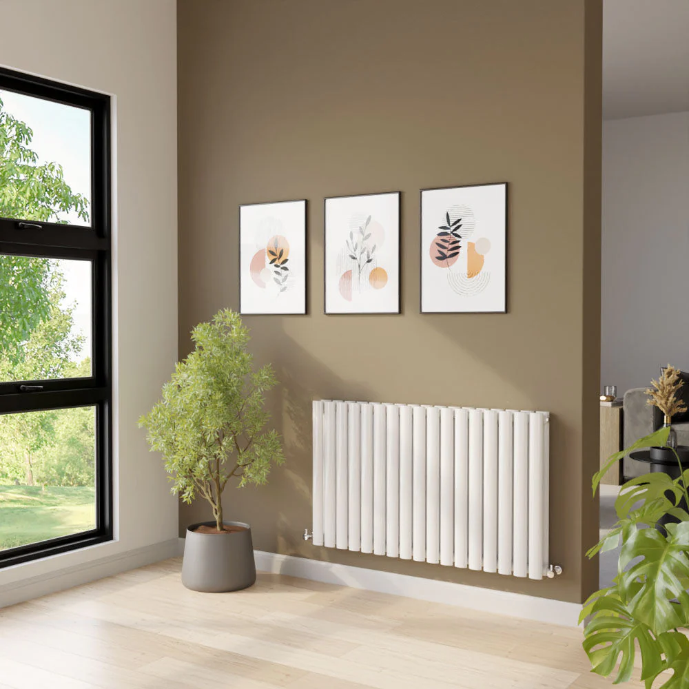 Balterley Embrace Horizontal Double Panel Radiator, 600mm x 992mm - Gloss White - Image 3