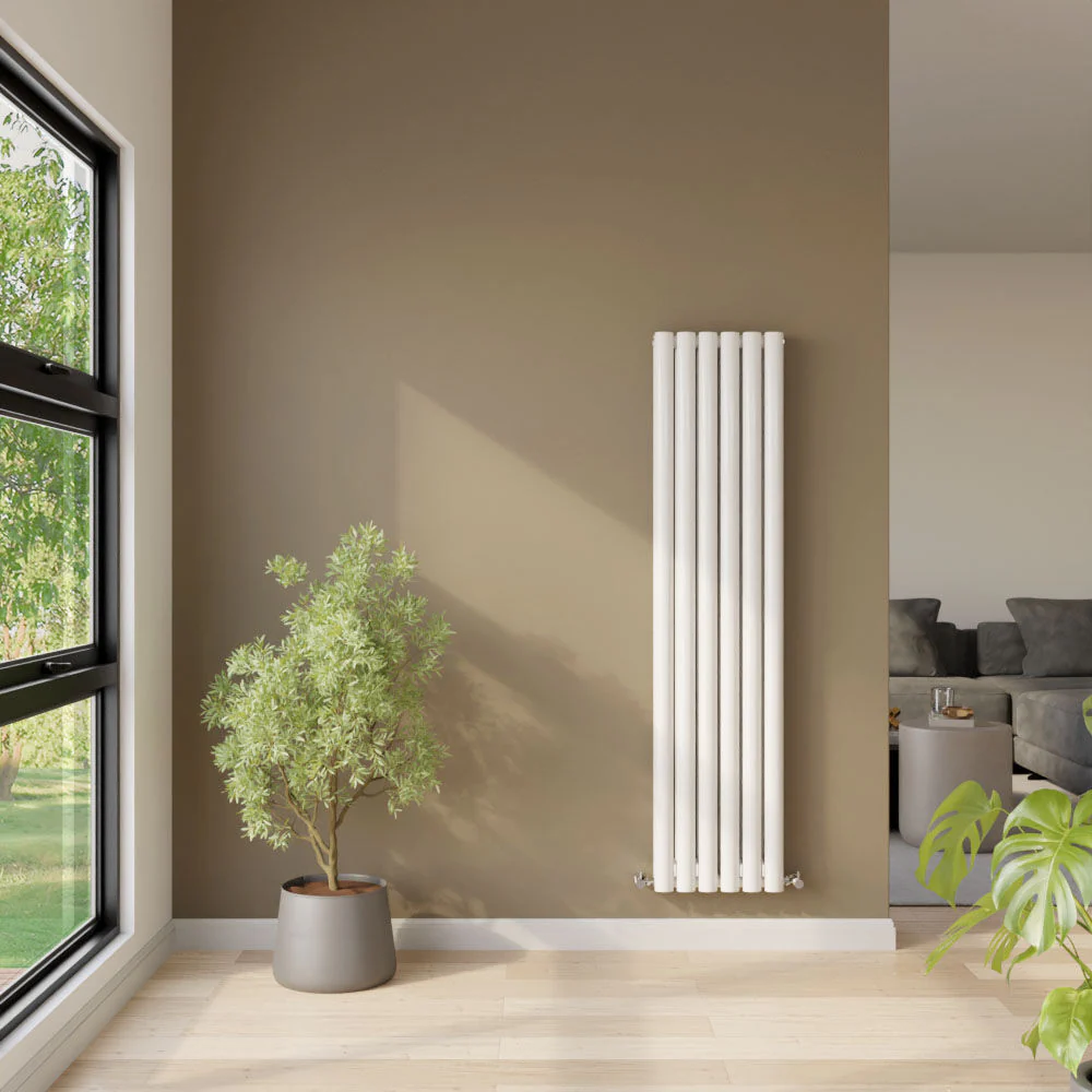 Balterley Embrace Vertical Double Panel Radiator, 1500mm x 354mm - Gloss White - Image 2