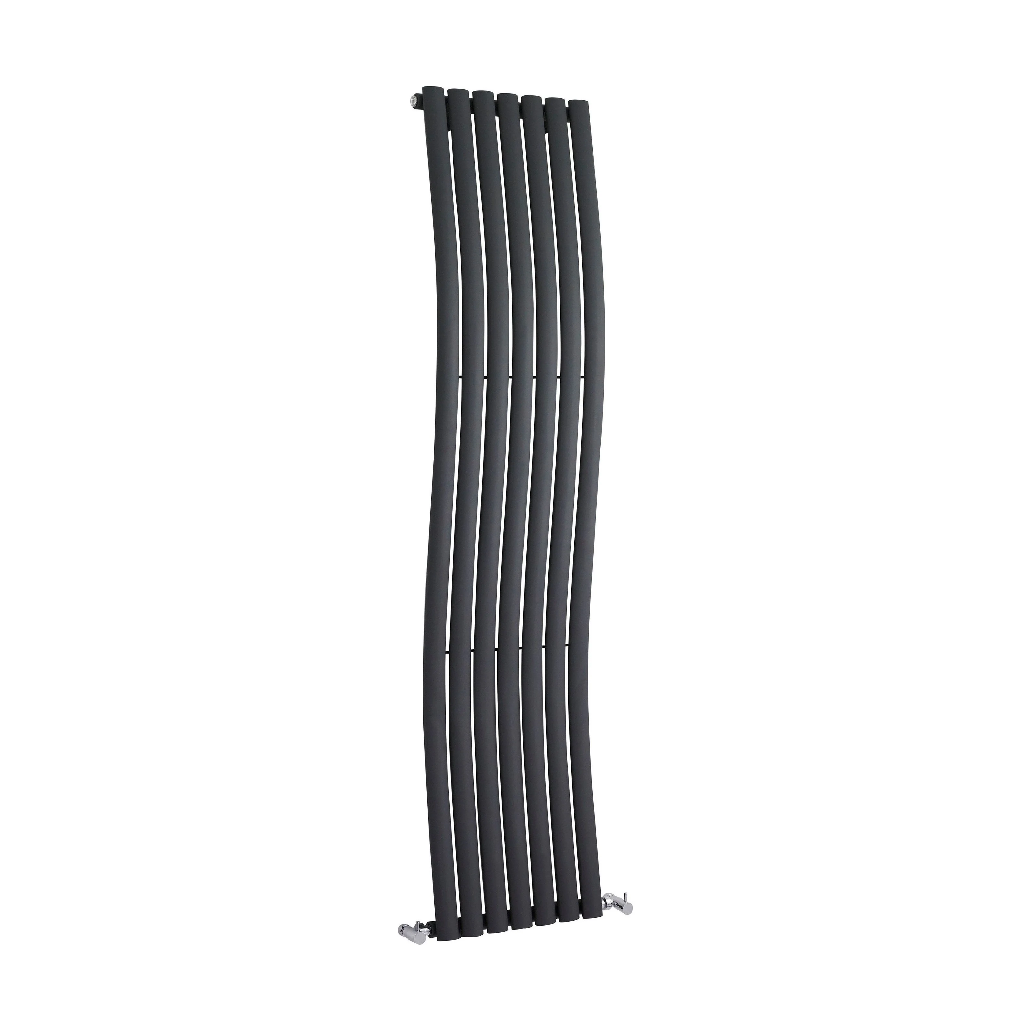 Balterley Embrace Wave Vertical Single Panel Radiator, 1785mm x 413mm - Anthracite