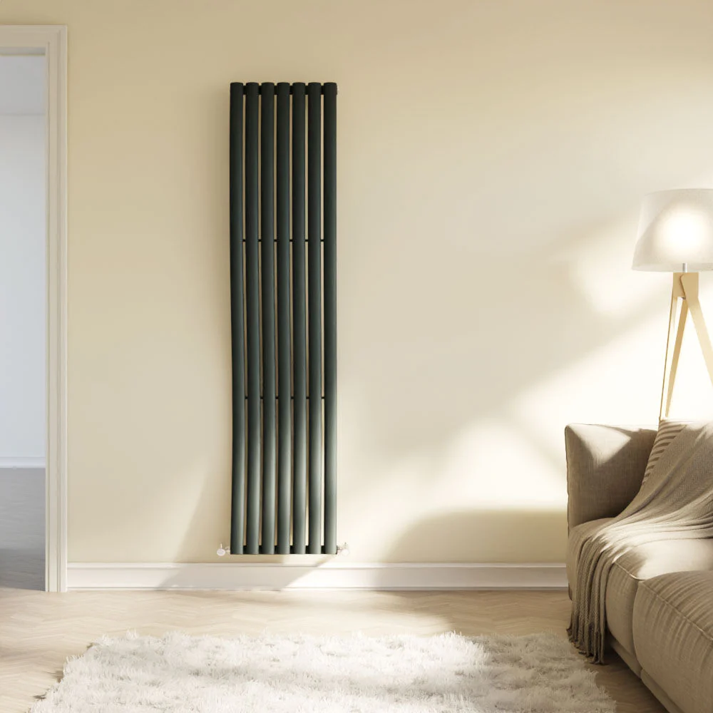Balterley Embrace Wave Vertical Single Panel Radiator, 1785mm x 413mm - Anthracite - Image 2