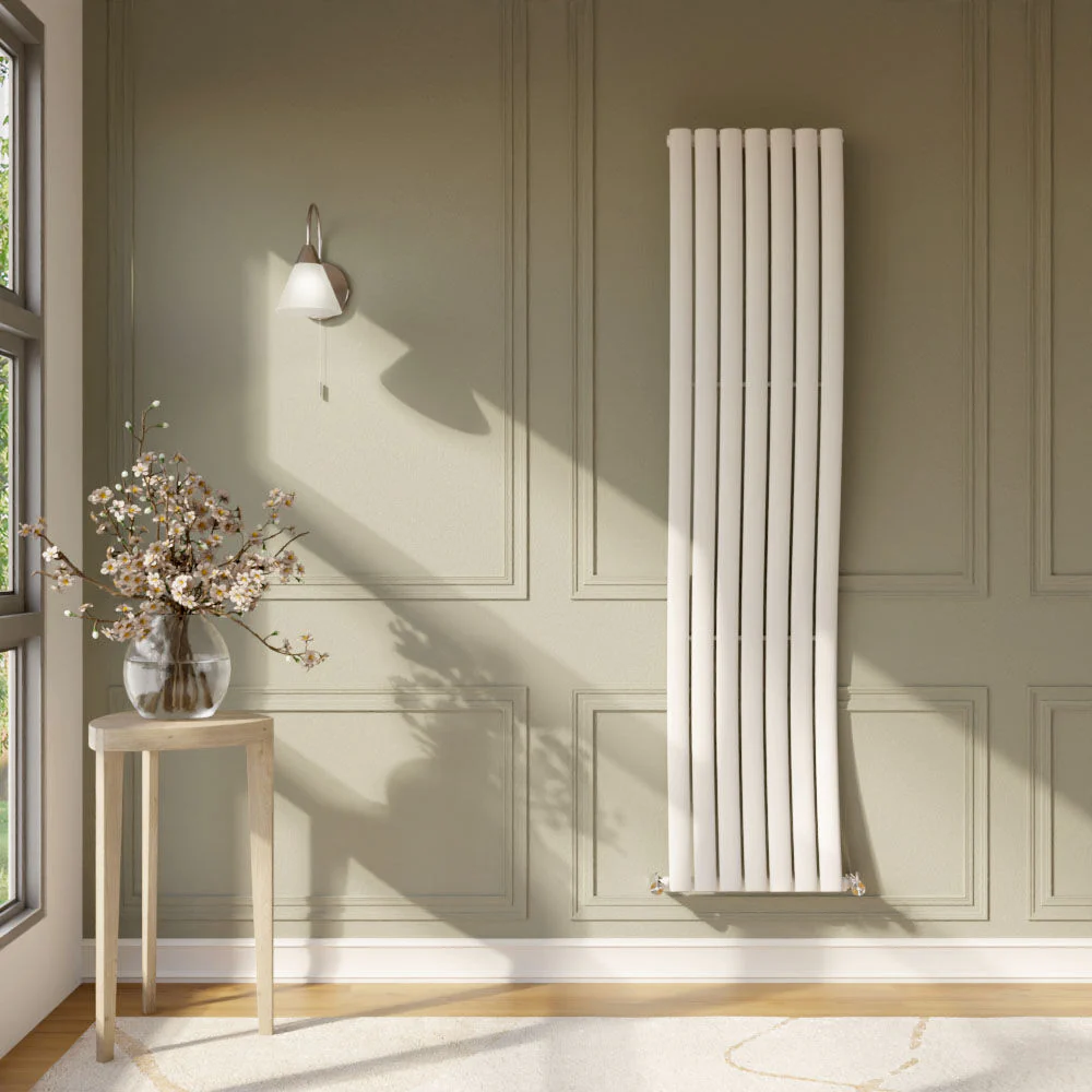 Balterley Embrace Wave Vertical Single Panel Radiator, 1785mm x 413mm - Gloss White - Image 2