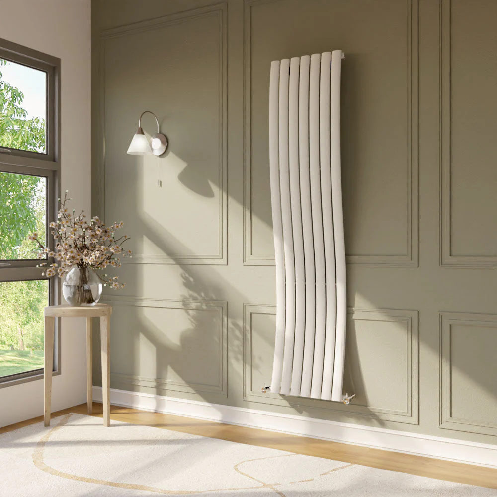 Balterley Embrace Wave Vertical Single Panel Radiator, 1785mm x 413mm - Gloss White - Image 3