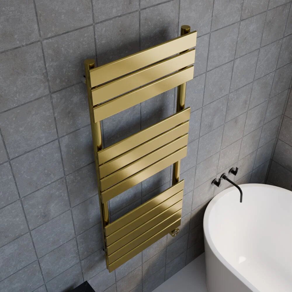 Electric Square Flat Heated Towel Rail with 12 Bars, 1213 x 500, Anthracite - Image 12