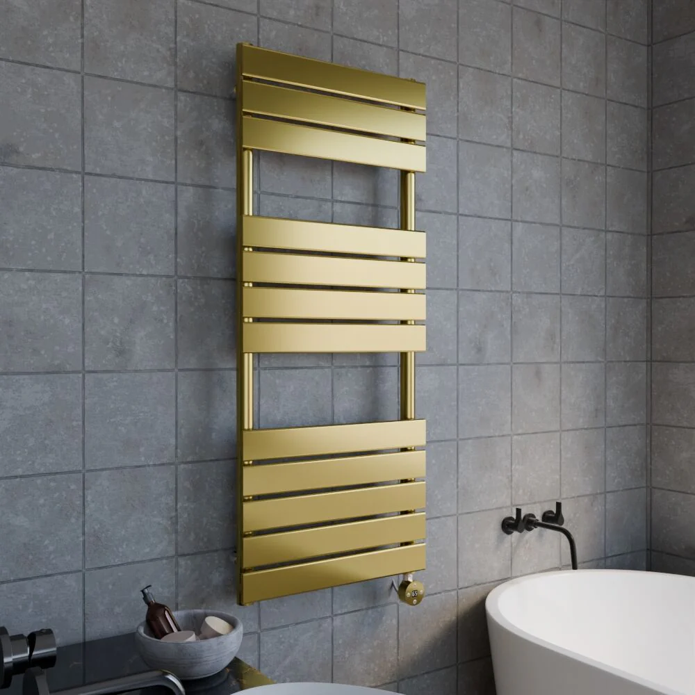Electric Square Flat Heated Towel Rail with 12 Bars, 1213 x 500, Anthracite - Image 13