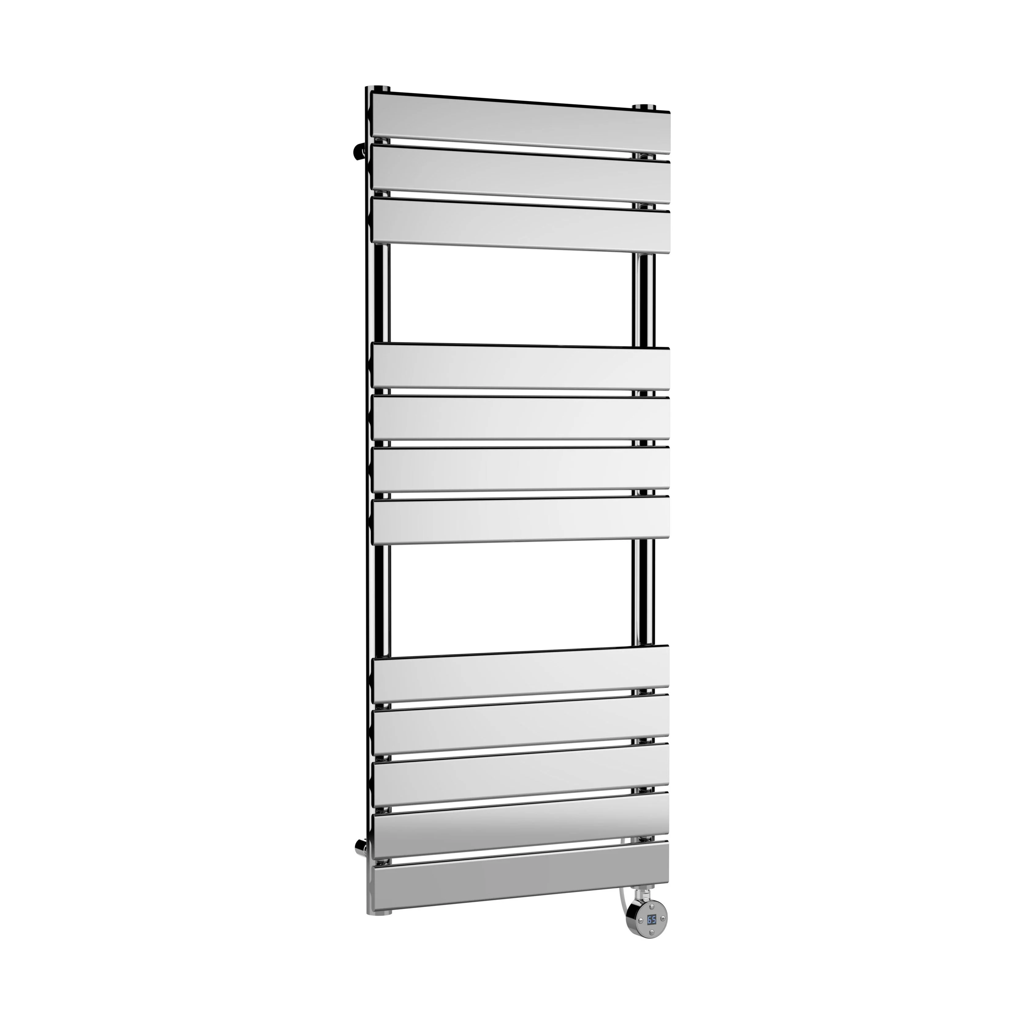 Electric Square Flat Heated Towel Rail with 12 Bars, 1213 x 500, Anthracite - Image 2