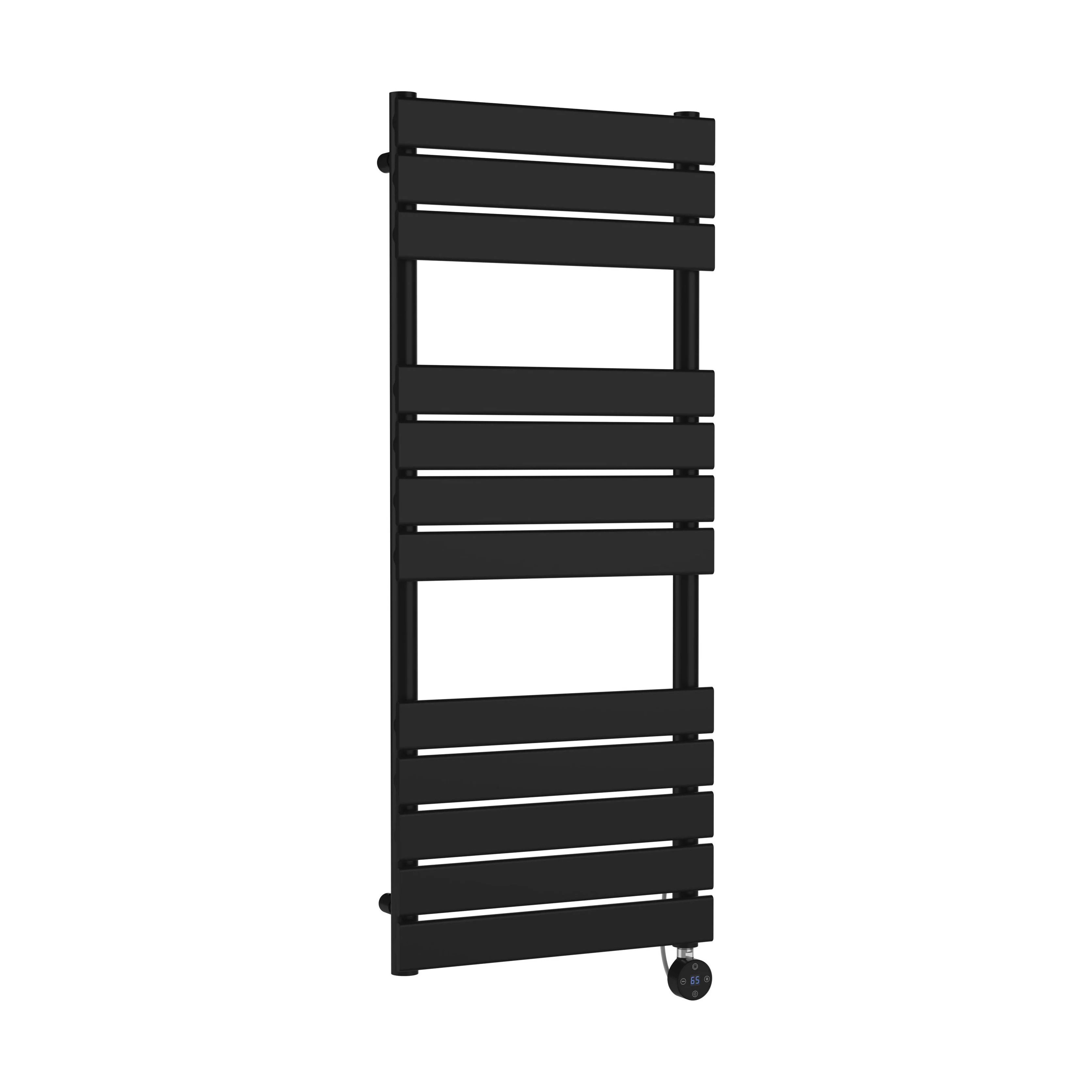 Electric Square Flat Heated Towel Rail with 12 Bars, 1213 x 500, Anthracite - Image 3