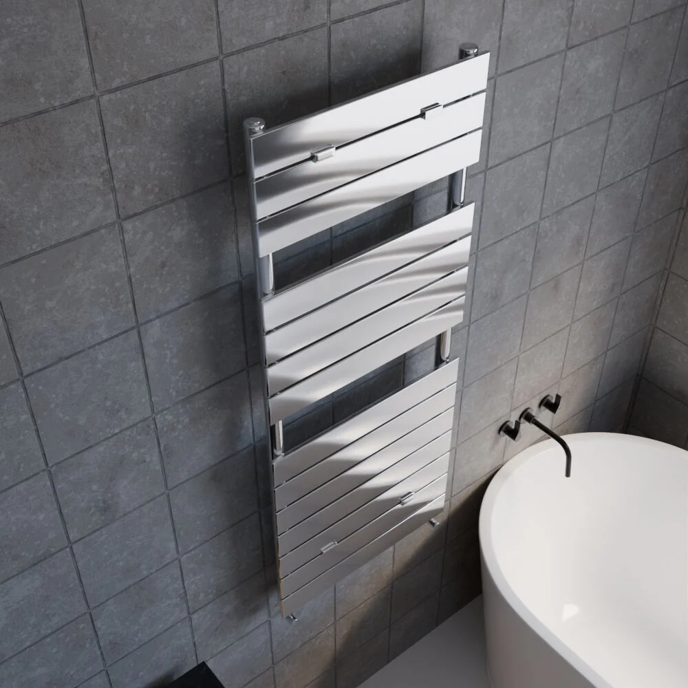 Balterley Contemporary Heated Towel Rail 14 Flat Panels, 1213mm x 500mm - Chrome - Image 3