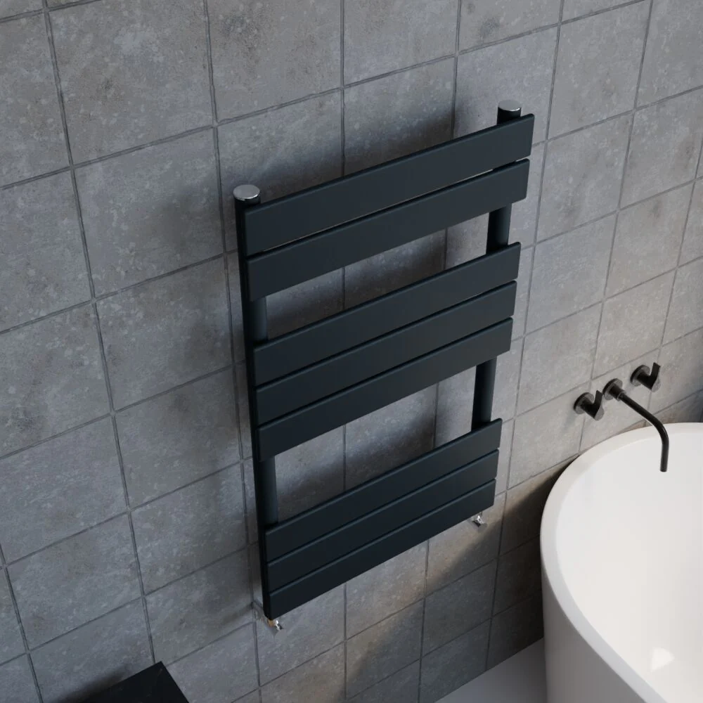 Square Flat Towel Radiator 840mm x 500mm, Anthracite - Image 3