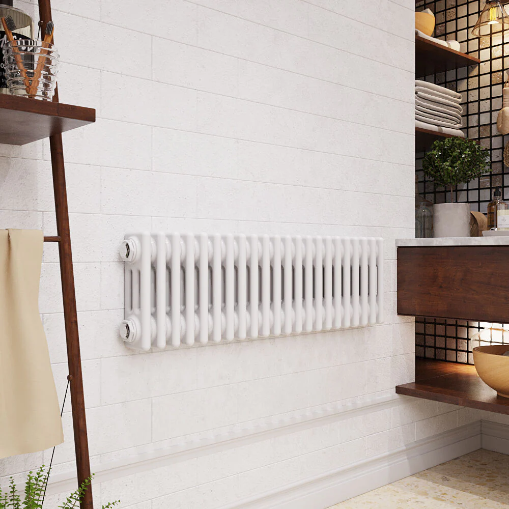 Triple Column Traditional Radiator 300 x 999mm, High Gloss White - Image 3