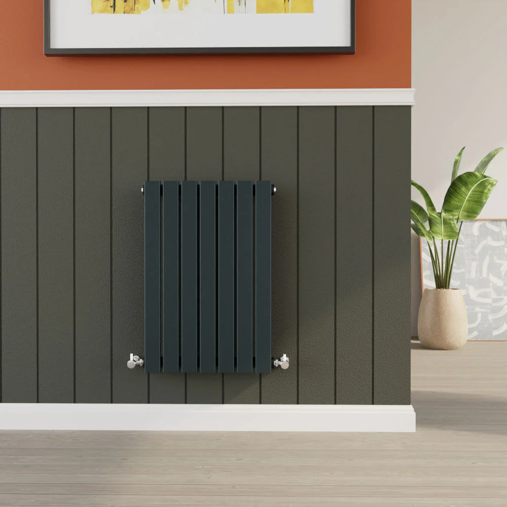 Balterley Lucia Square Horizontal Single Panel Radiator, 600mm x 412mm - Anthracite - Image 2