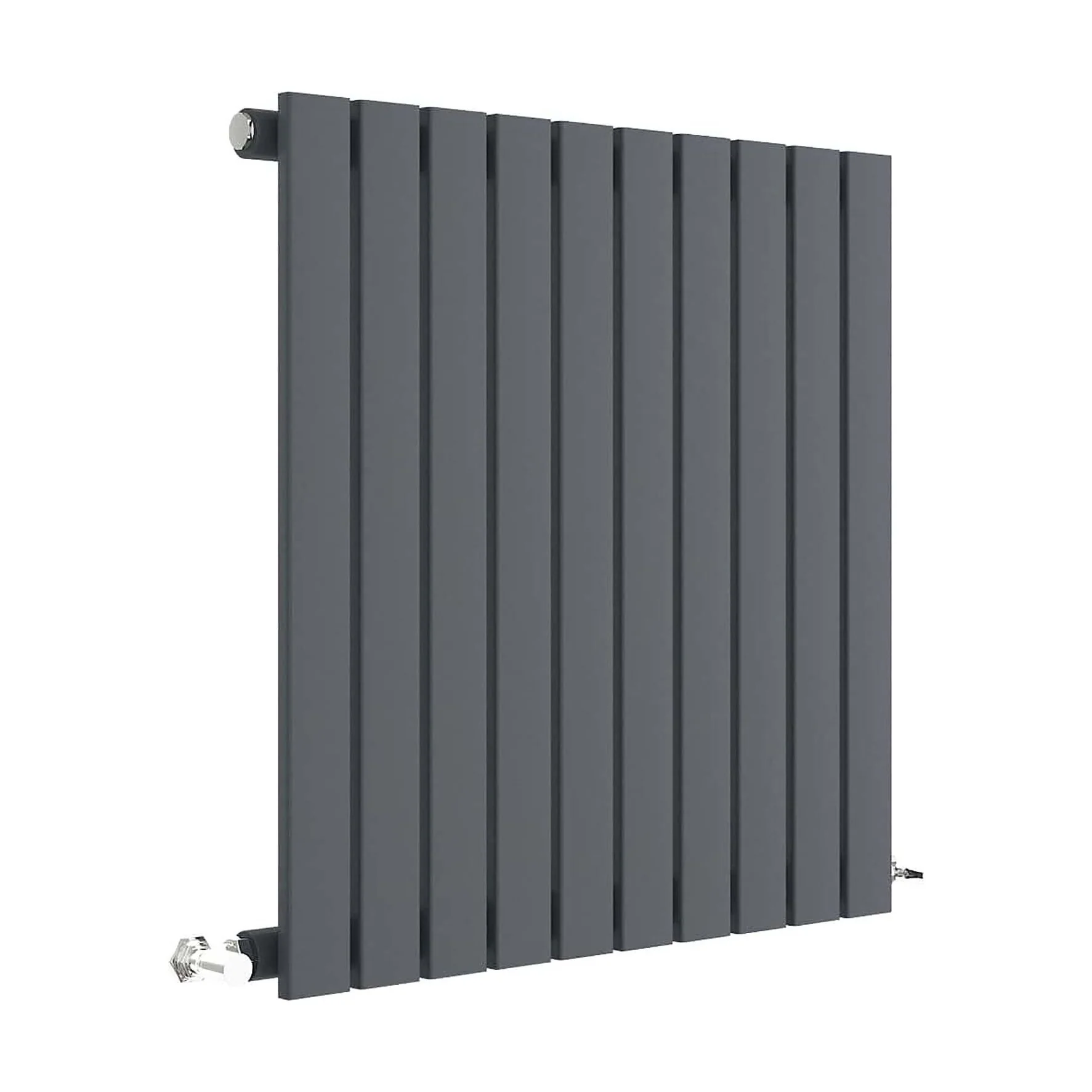 Balterley Lucia Square Horizontal Single Panel Radiator, 600mm x 586mm - Anthracite