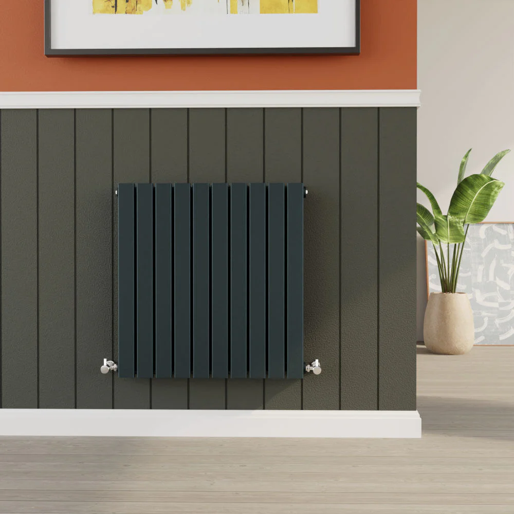 Balterley Lucia Square Horizontal Single Panel Radiator, 600mm x 586mm - Anthracite - Image 3