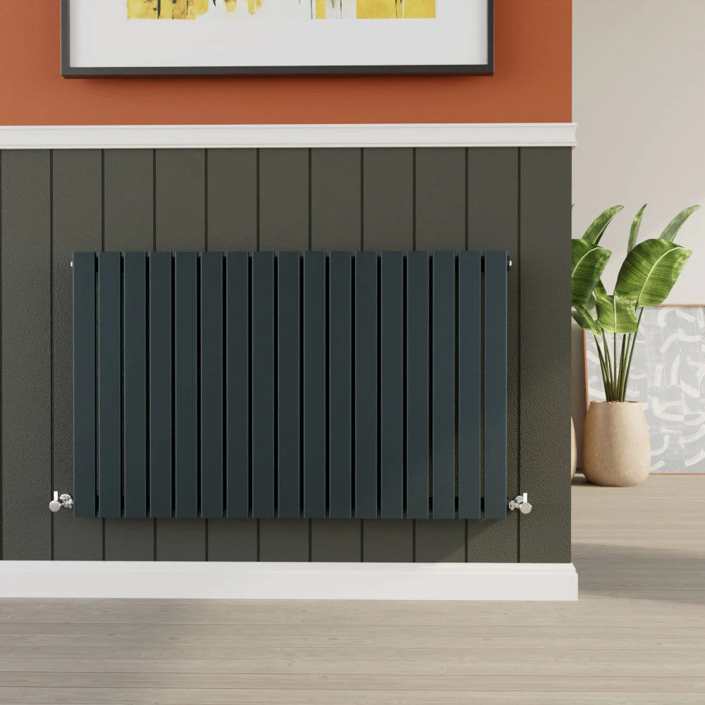 Balterley Lucia Square Horizontal Single Panel Radiator, 600mm x 992mm - Anthracite - Image 2