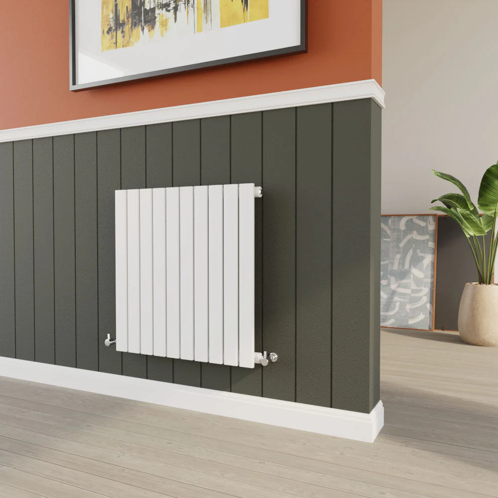 Balterley Lucia Square Horizontal Single Panel Radiator, 600mm x 586mm - Satin White - Image 3