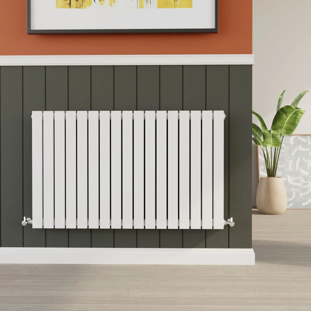 Balterley Lucia Square Horizontal Single Panel Radiator, 600mm x 992mm - Satin White - Image 2