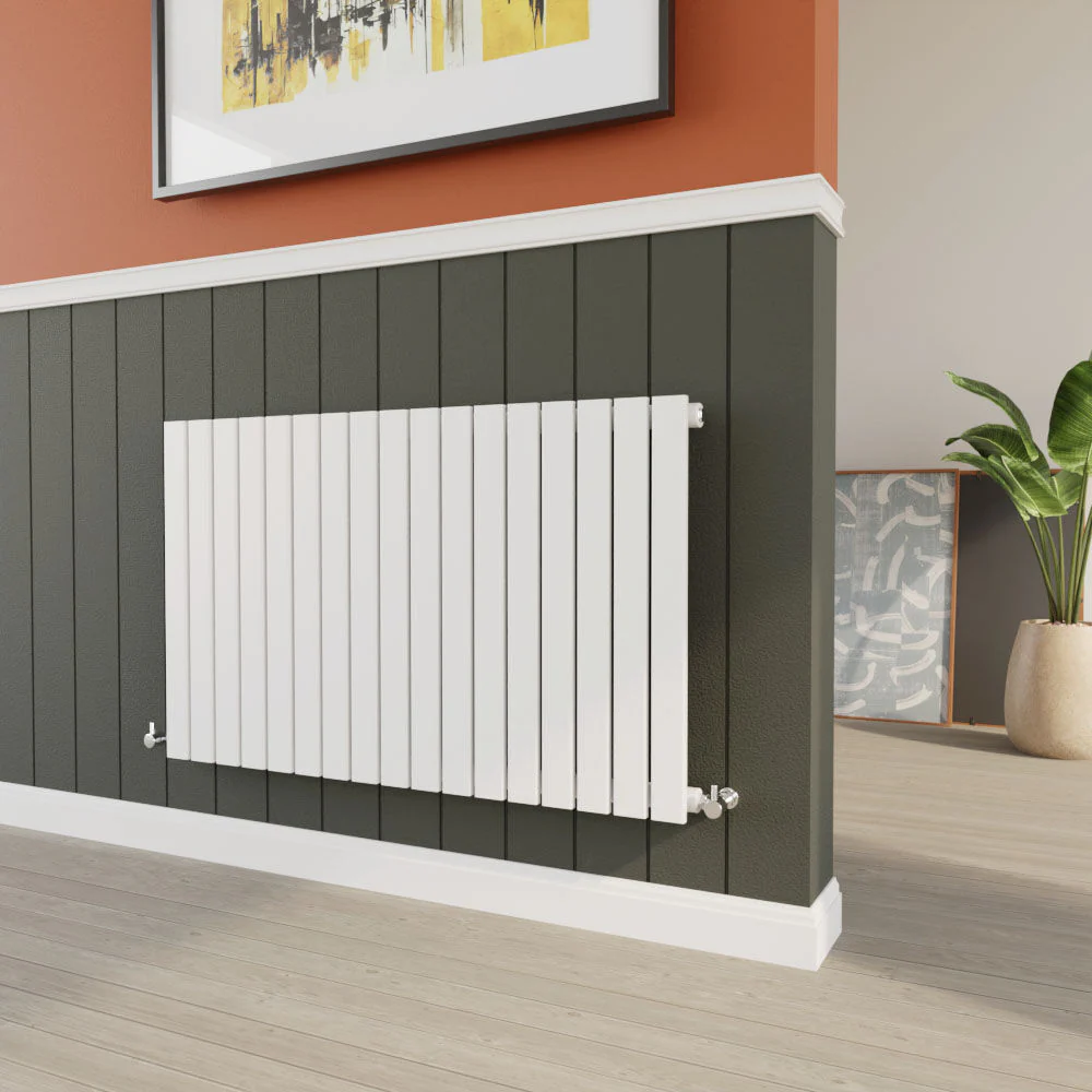 Balterley Lucia Square Horizontal Single Panel Radiator, 600mm x 992mm - Satin White - Image 3