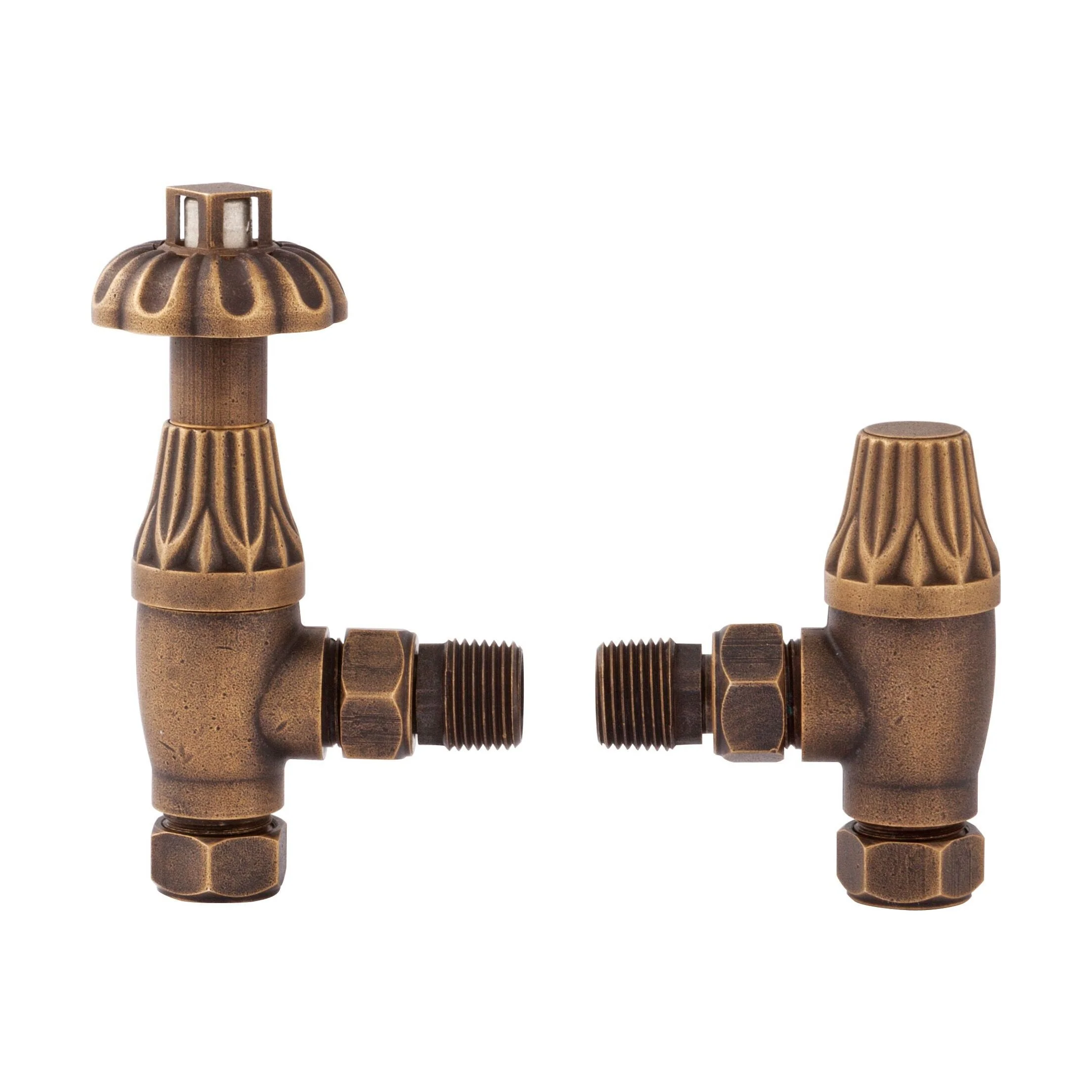 Heating Accessories Thermostatic Radiator Valve Pack, Antique Brass
