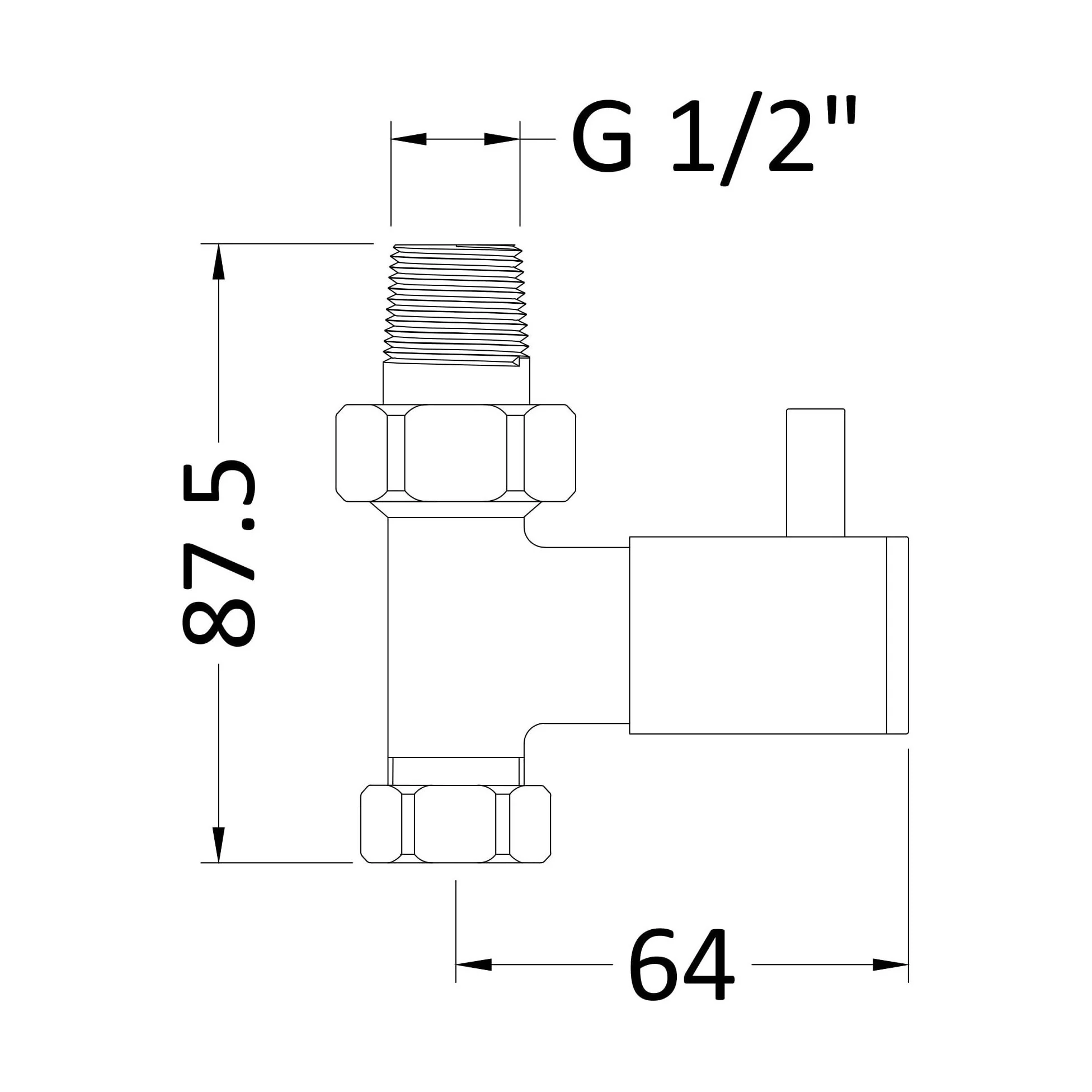 Balterley Contemporary Straight Round Radiator Valves with Concealing Plates (Pairs) - Chrome - Image 2