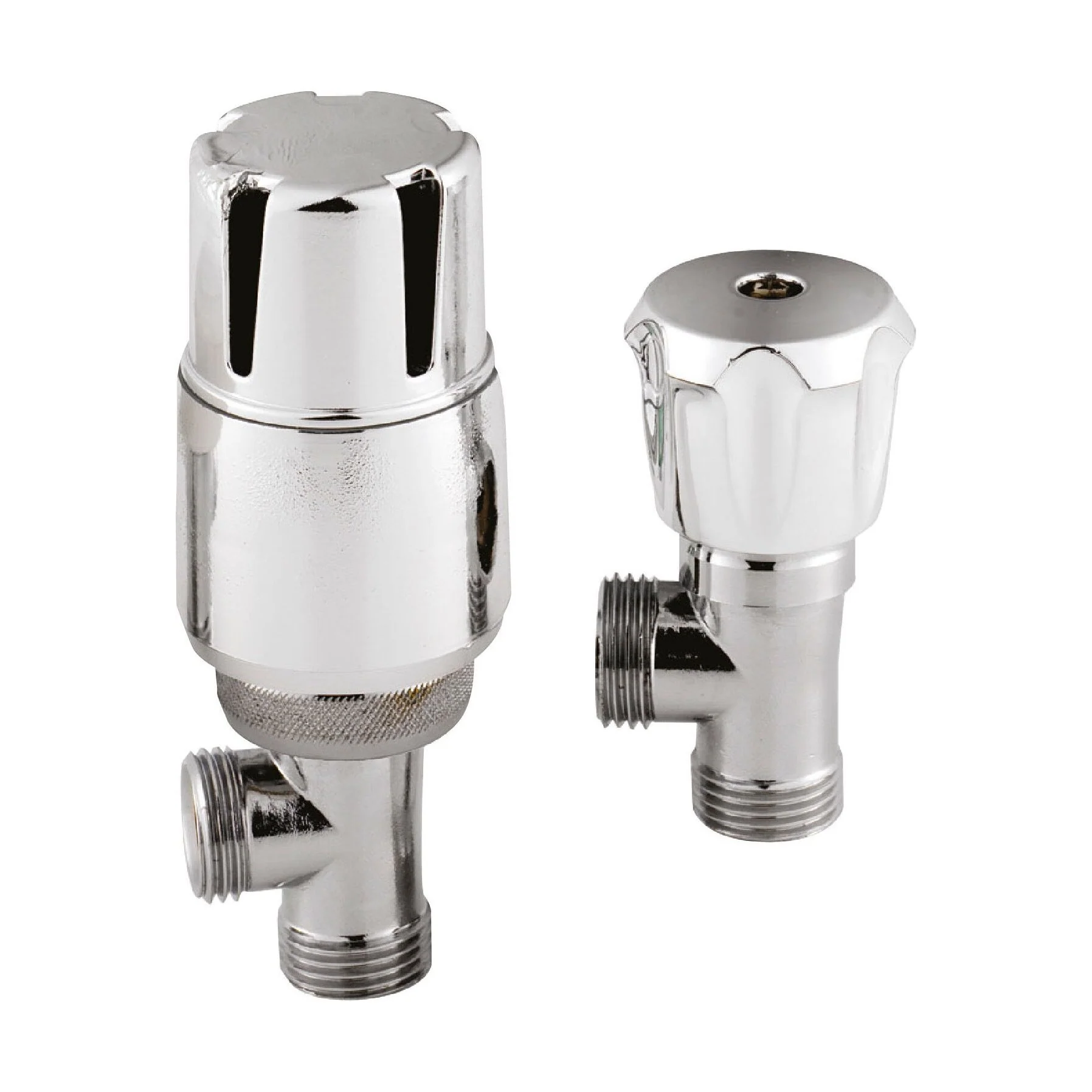 Balterley Contemporary Angled Thermostatic Radiator Valves (Pairs) - Chrome