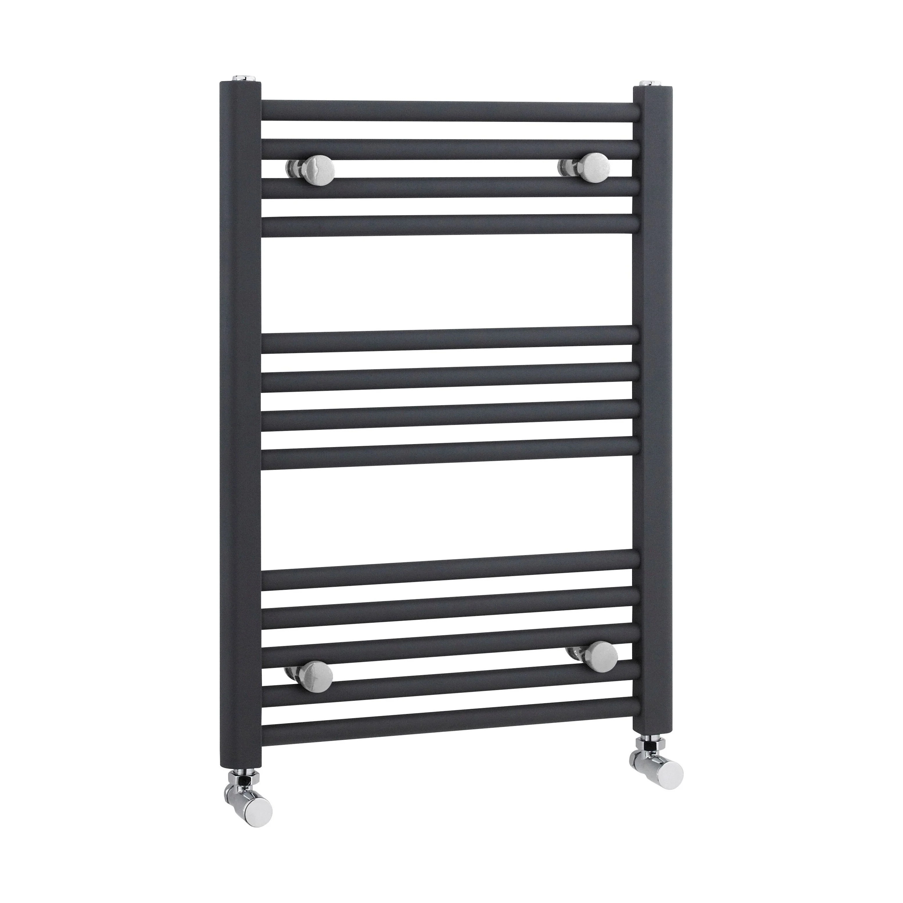 Balterley Contemporary Heated Vertical Towel Rail Radiator & Straight Rails, 1028 BTU, 700mmx500mm Bathroom Heating - Anthracite
