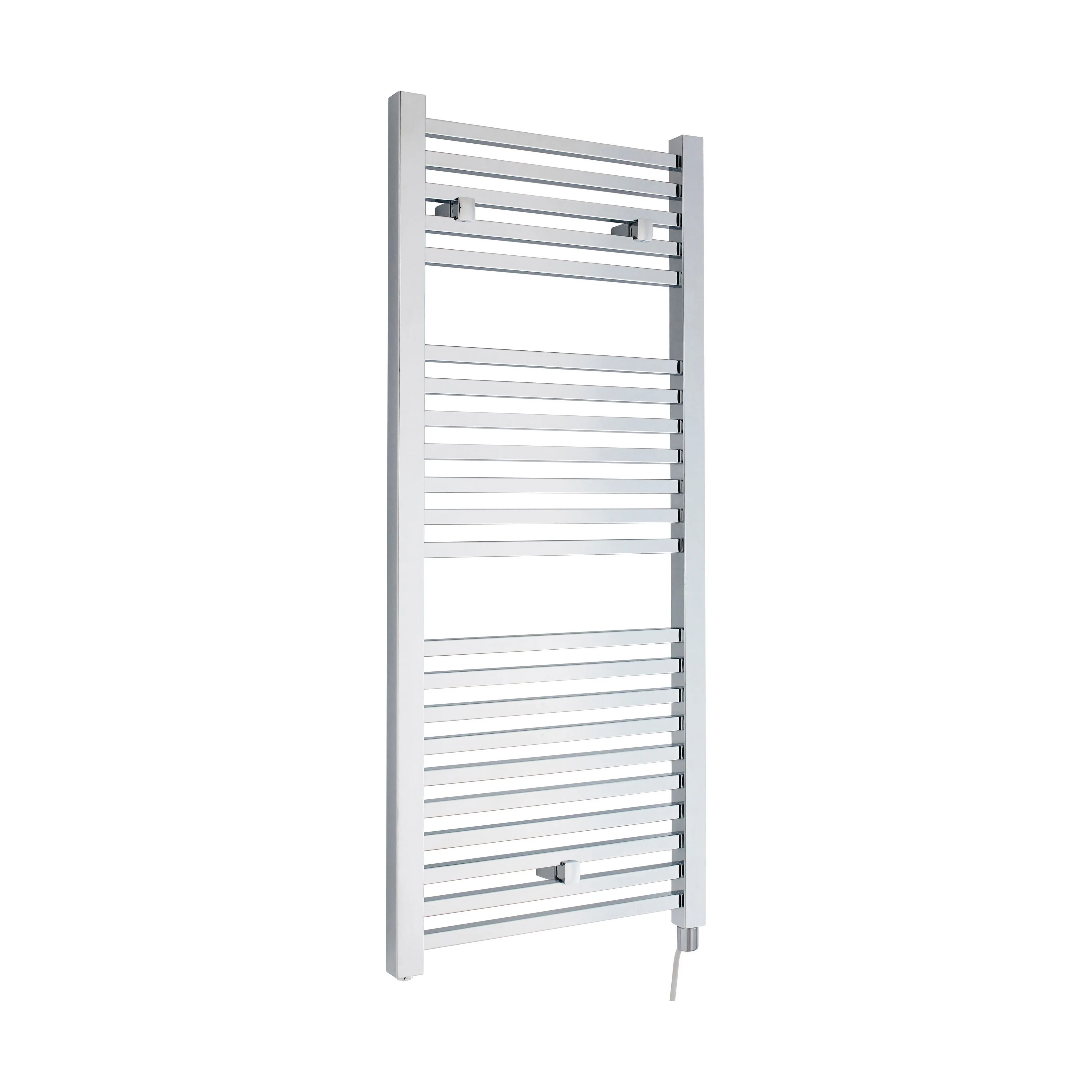 Electric Vertical Square Towel Rail with 22 Rails - 1110mm x 500mm - 300 Watt - Chrome