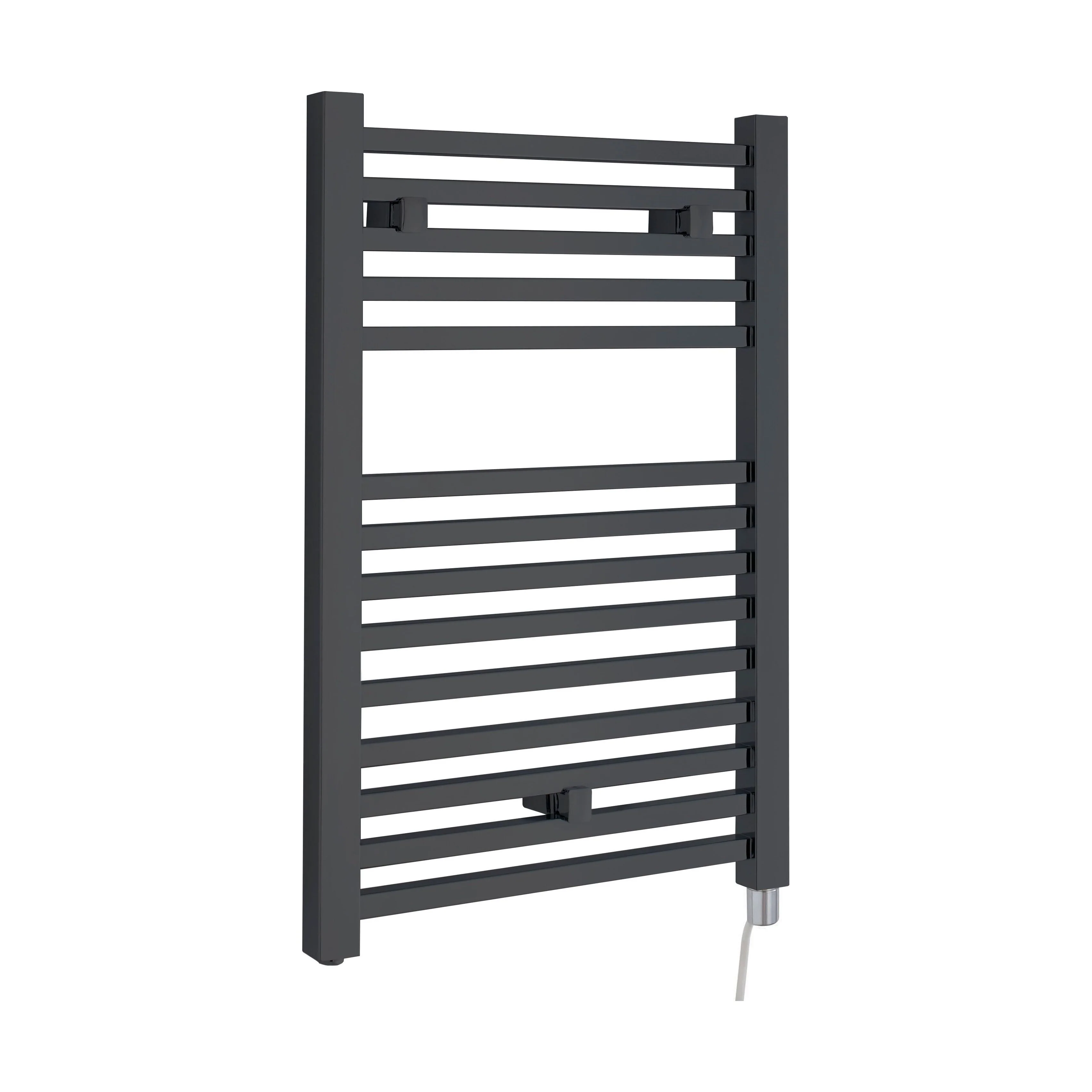 Electric Vertical Square Towel Rail with 14 Rails - 690mm x 500mm - 300 Watt - Anthracite