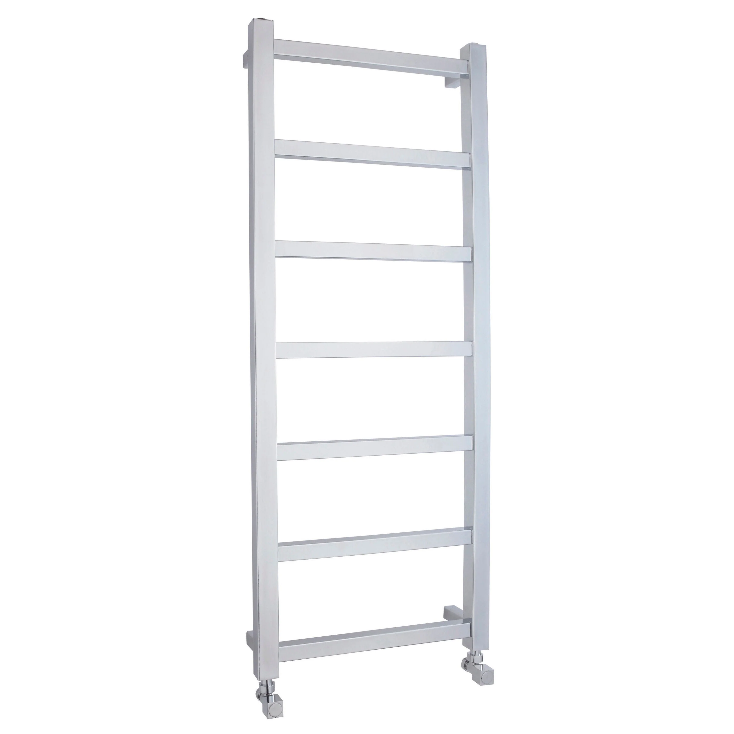Contemporary Wall Mounted Heated Towel Rail with Square Rails, Choice of Size