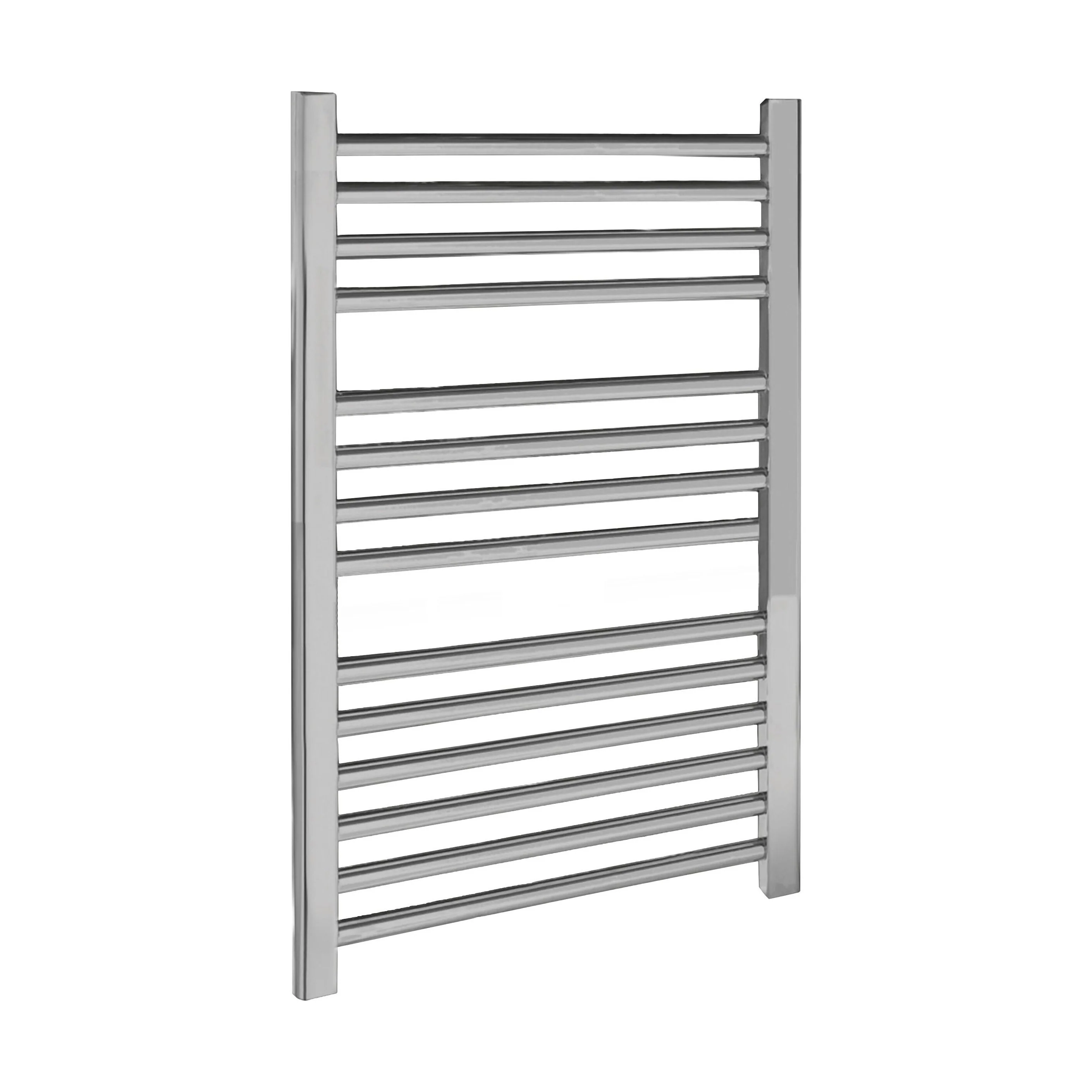 Heated Vertical Towel Rail with Straight Rails - 679 BTU - 700mm x 500mm - Chrome