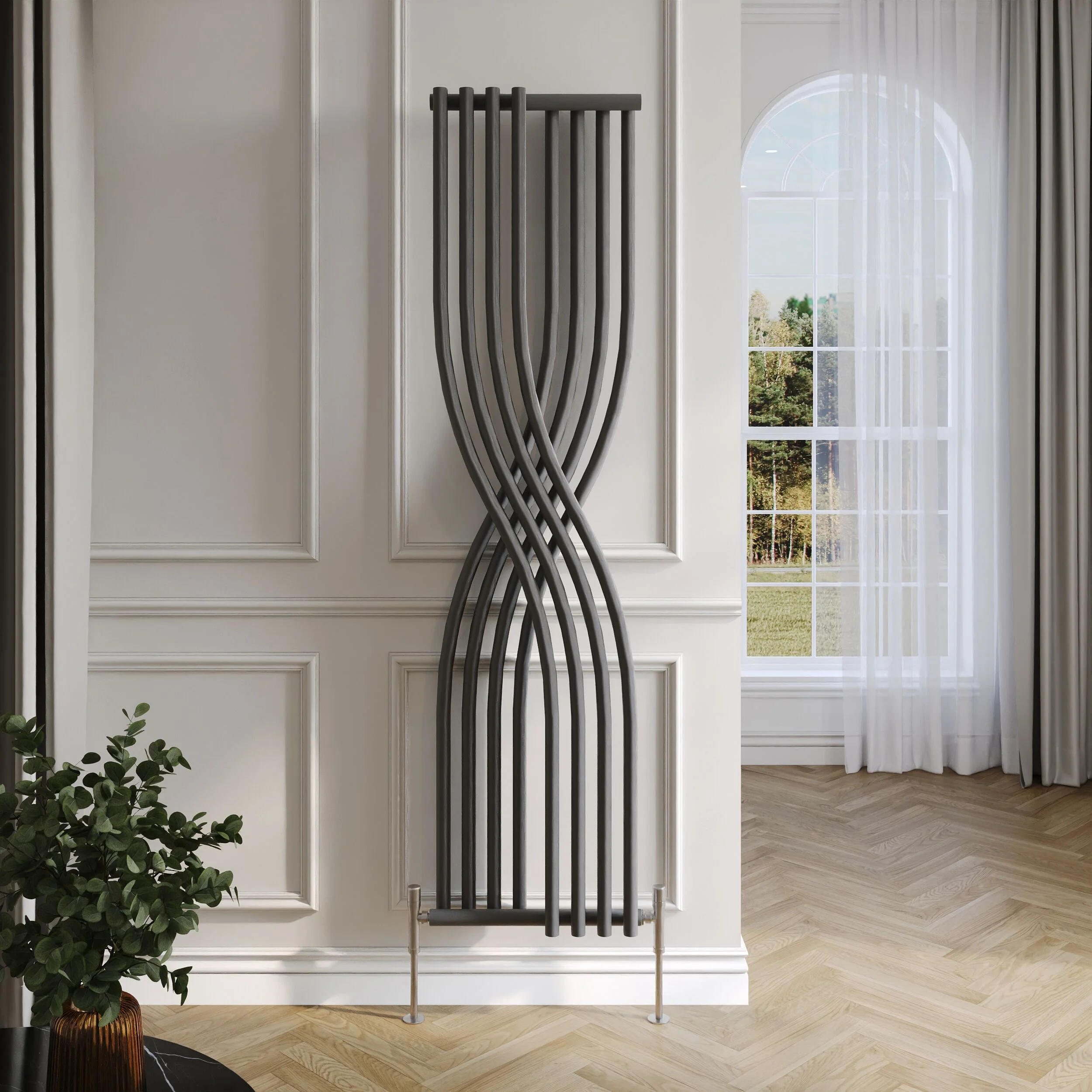 Balterley Spirit Curved Designer Radiator, 1775mm x 450mm - Gloss White - Image 3