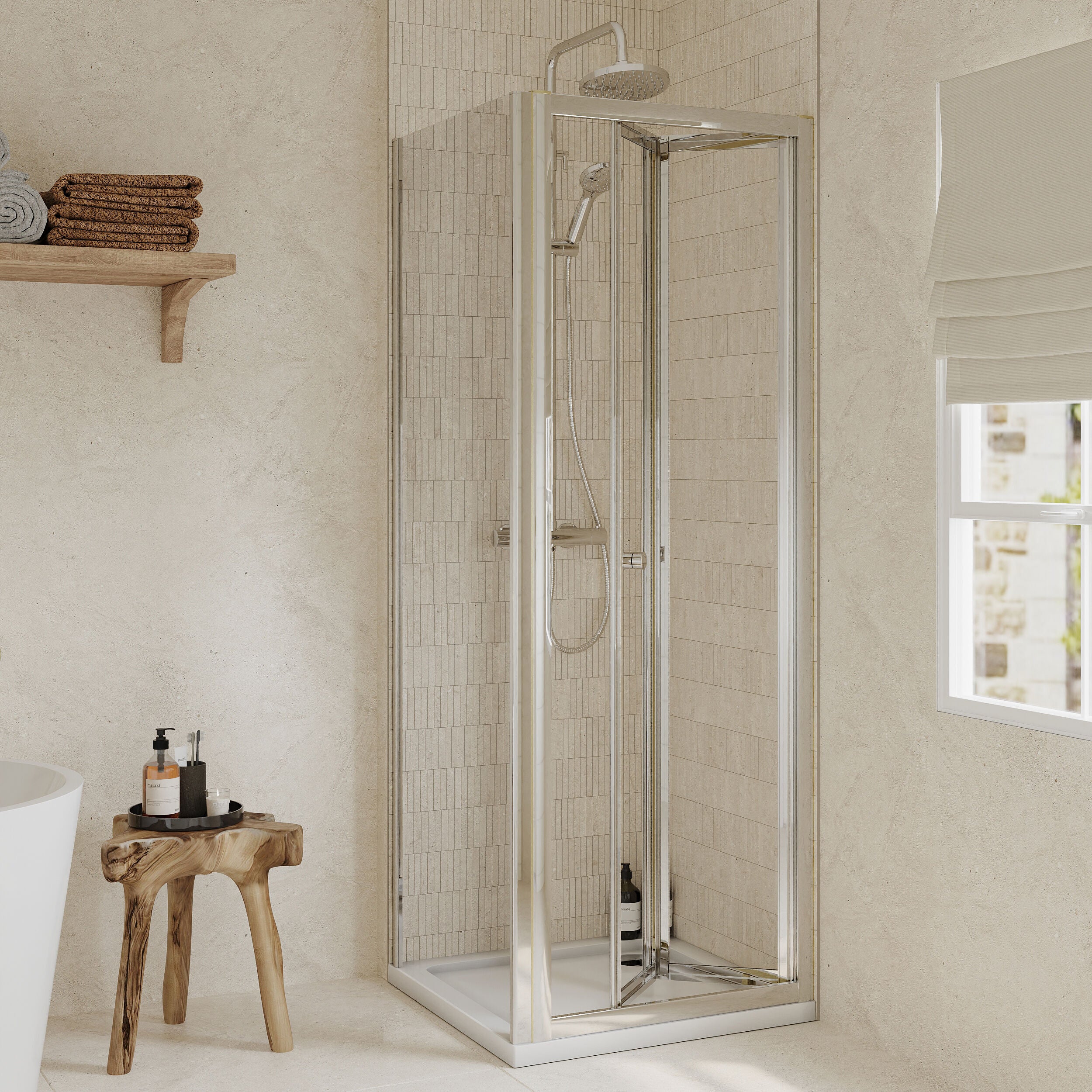 Almington Bi-Fold Shower Door, Side Panel and Shower Tray - Choice of Size and Finish - Image 13