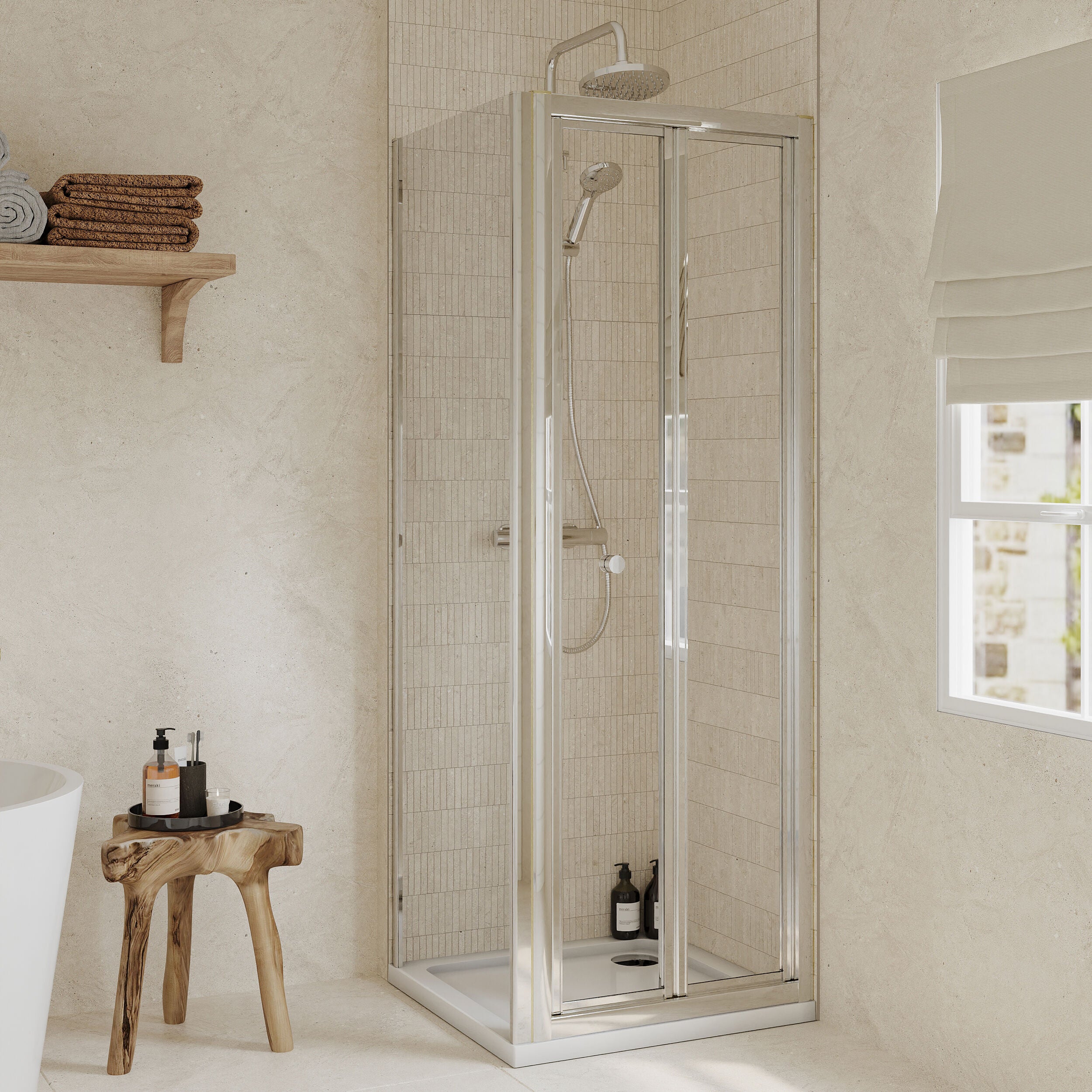 Almington Bi-Fold Shower Door, Side Panel and Shower Tray - Choice of Size and Finish - Image 14